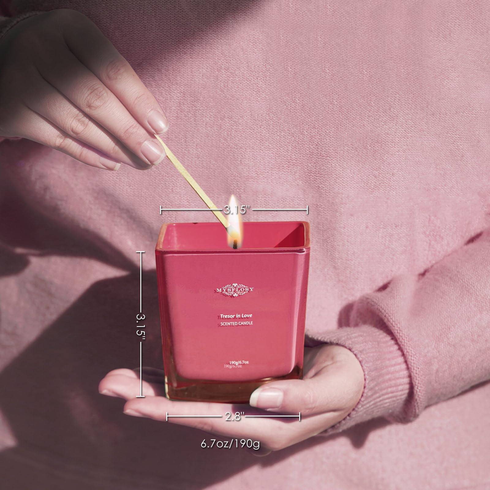 Mysflosy Soy Aromatherapy Candle, 40 Hour Burn time, Scented Candles with Floral and Fruity Scents Mysflosy