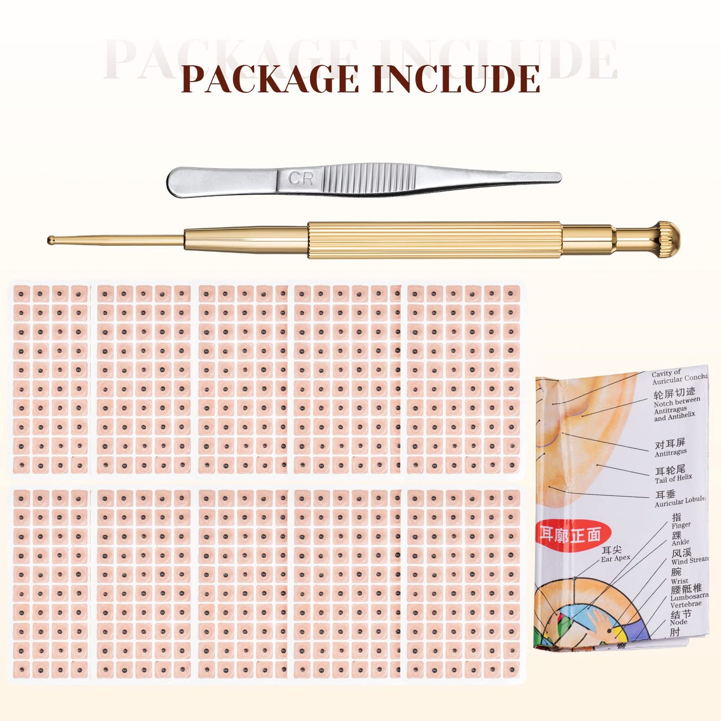1200 Piece Acupressure Ear Beads Ear Counts Acupuncture Acupressure Tools Disposable