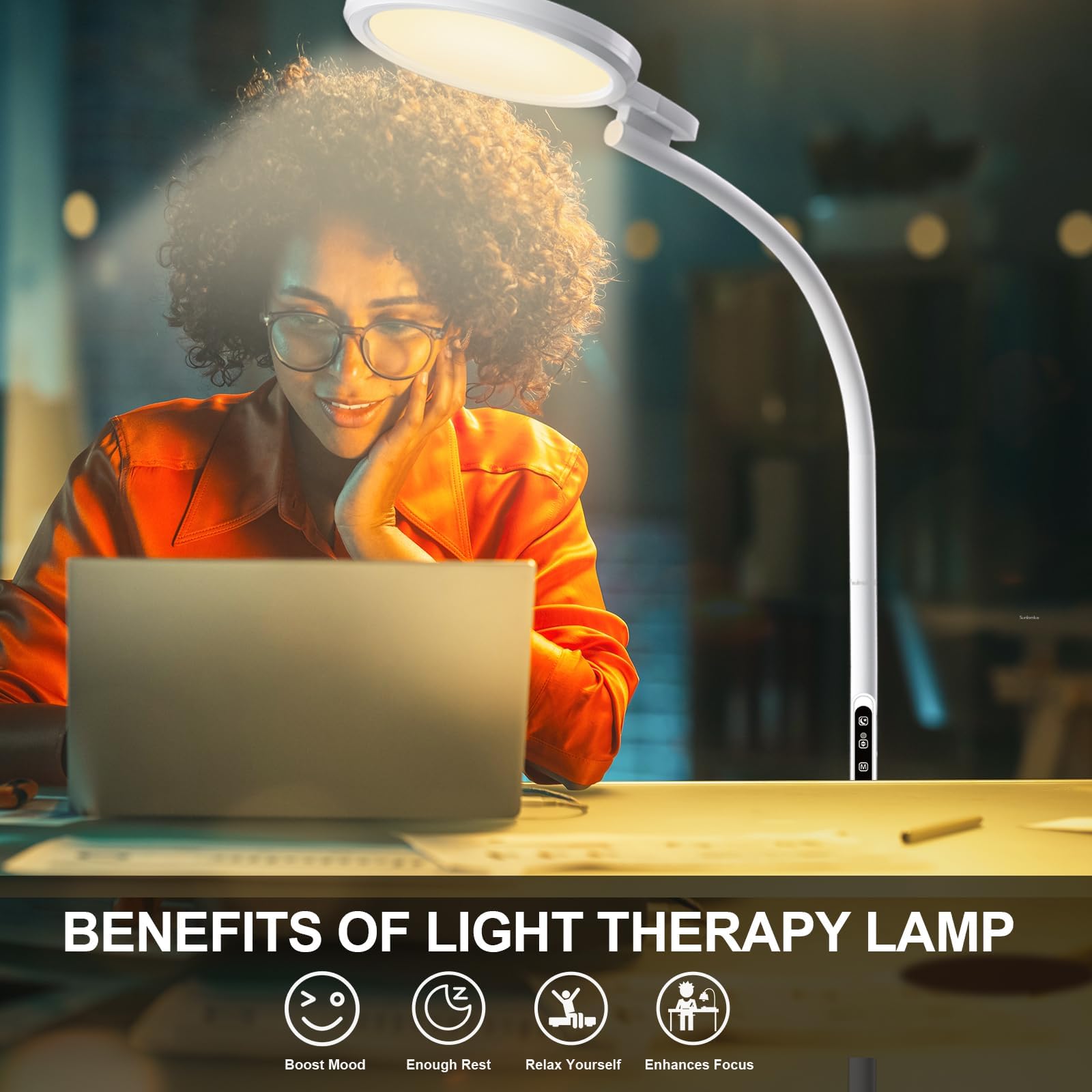Sunlamlux Light Therapy Lamp, UV-Free Sun Light Therapy Lamp, 10000 Lux Floor Lamp Sunlamlux