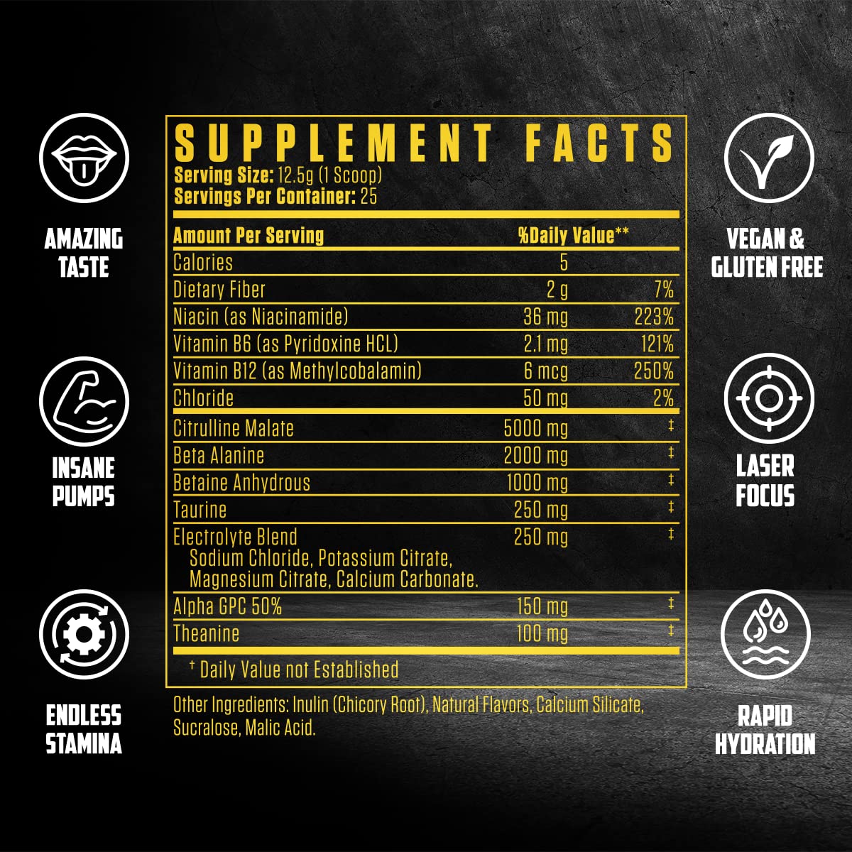 HydraPump | #1 New Stim Free Pre Workout Powder w/ Nitric Oxide Booster, Electrolytes