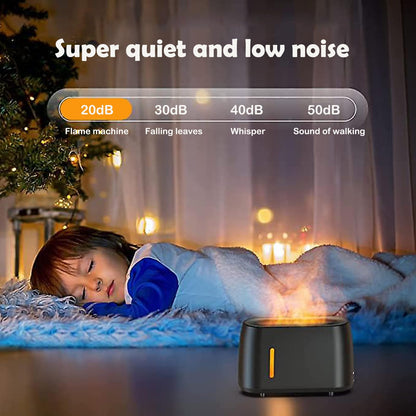 Flame Diffuser Humidifier 240ML for Essential Oils, Smart Timing with 7 Changeable Colors, Dual Mist