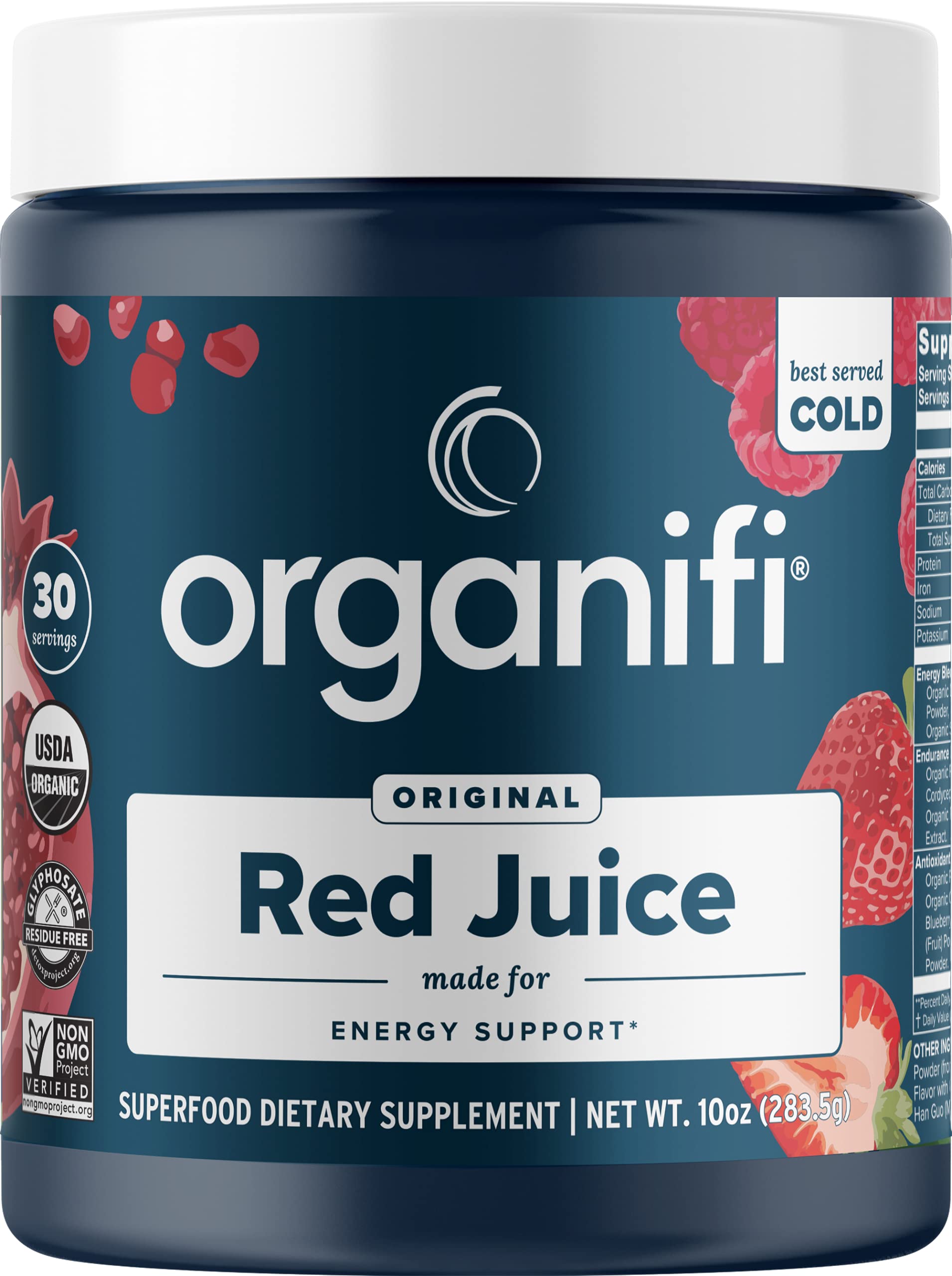 Organifi Red Juice - Natural Superfood Energy Boost - High in Antioxidants - Sweet-Berry 