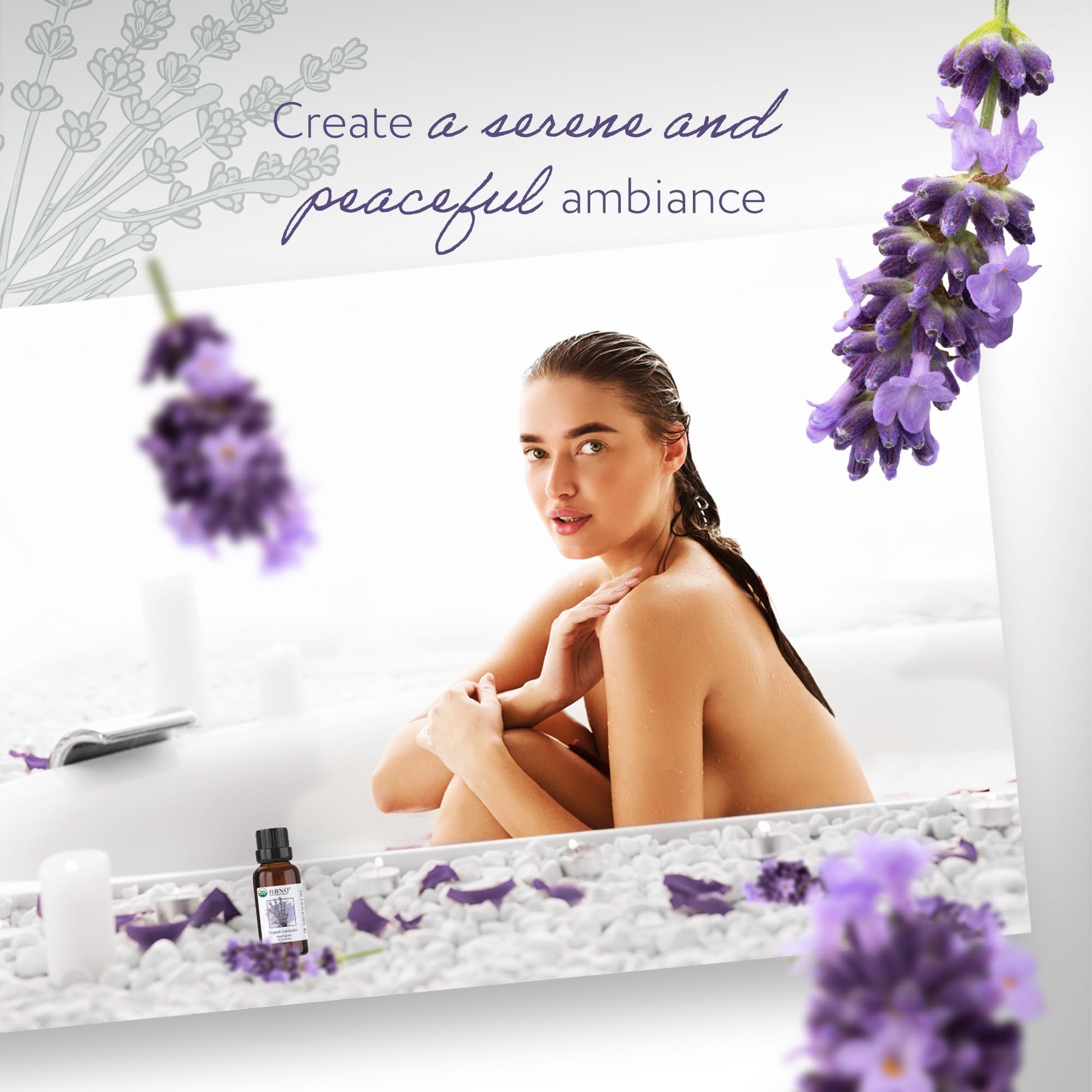 HBNO Organic Lavender Essential Oil - 1 oz (30ml) Value Size - USDA Certified Organic Lavender HBNO