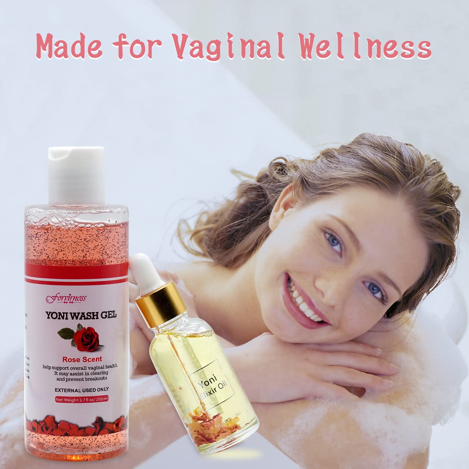 forvirness Feminine Wash & Natural Yoni Oil Set, Vaginal Wash with Cleaning Factor - Remove Odor forvirness
