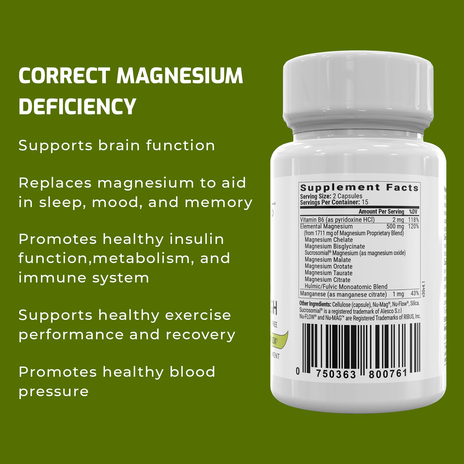 Magnesium Breakthrough Supplement 4.0 - Has 7 Forms of Magnesium: Glycinate, Malate