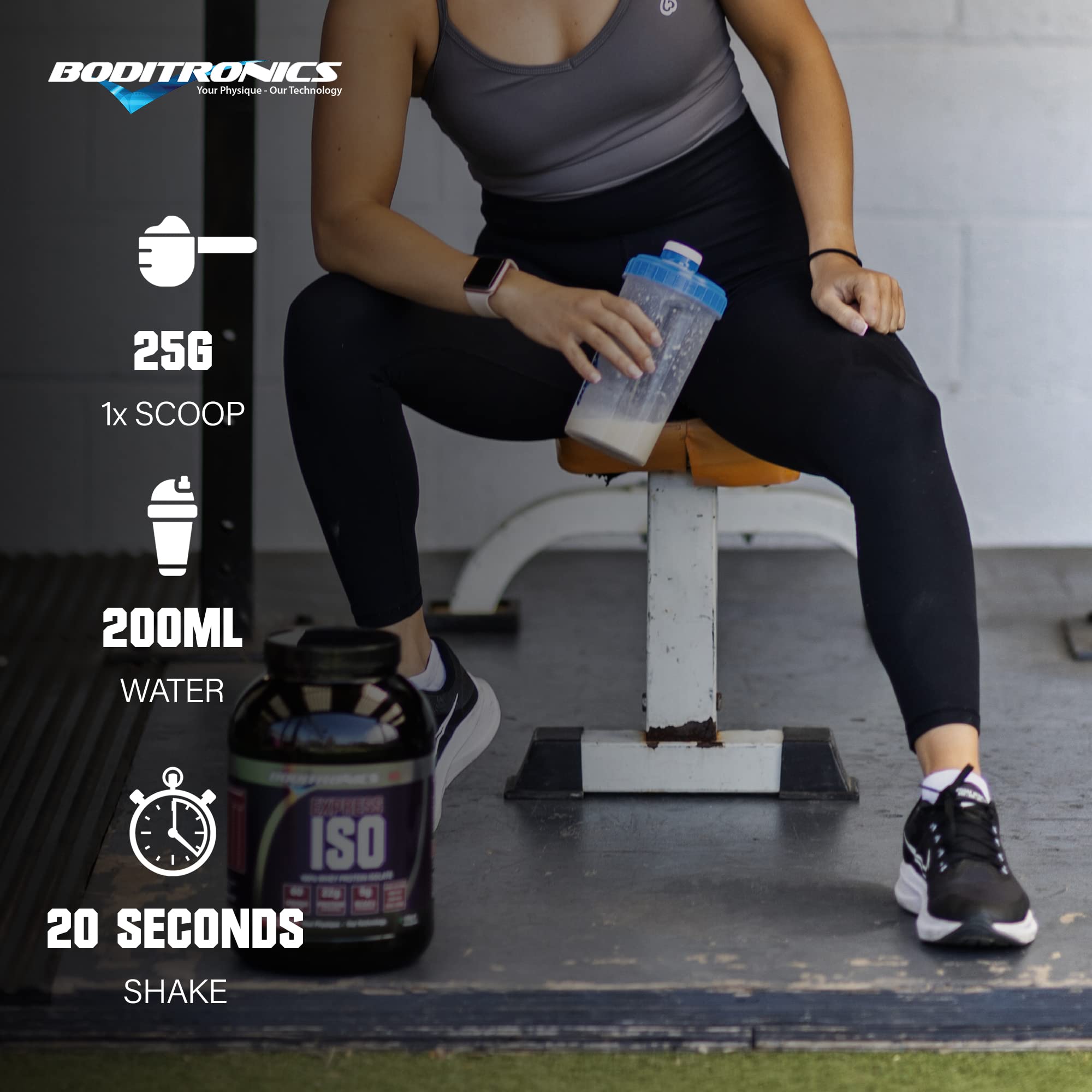 Boditronics 1.5 kg Iso Express Whey 100% Whey Isolate Protein Powder with Occurring Amino Acid Boditronics