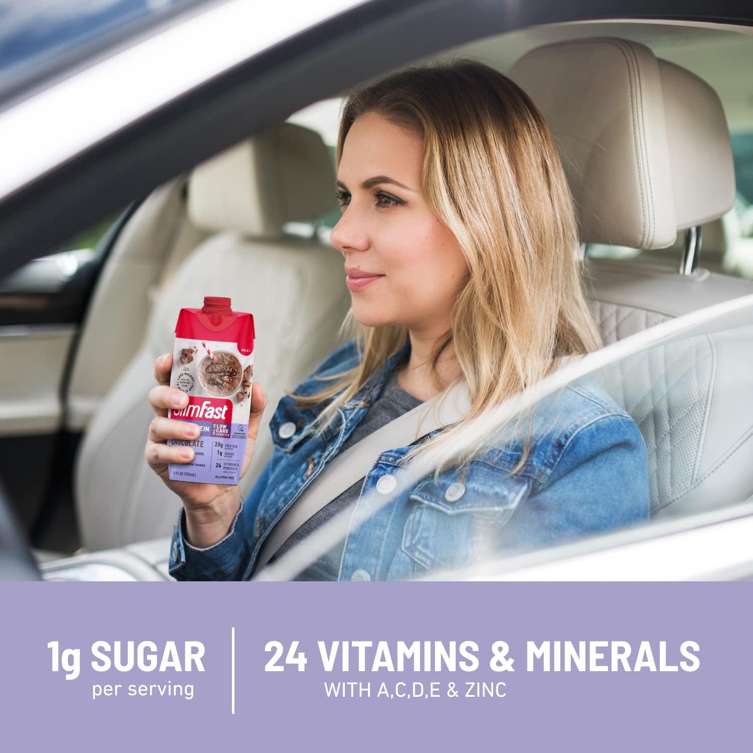 SlimFast Protein Shake with Caffeine, Caramel Macchiato- 20g Protein