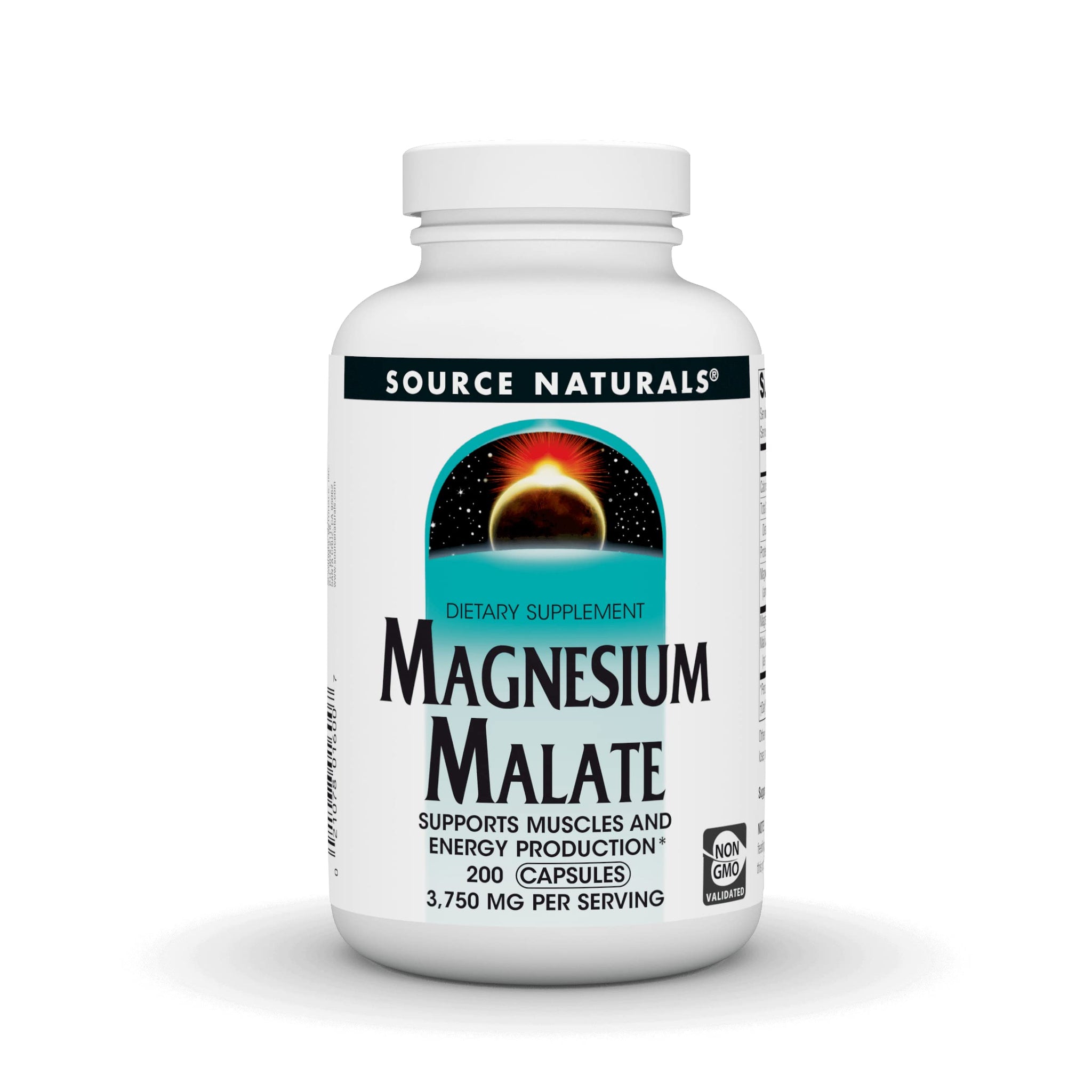 Source Naturals Magnesium Malate, Magnesium Malic Acid Supplement, Non GMO, 3750 MG