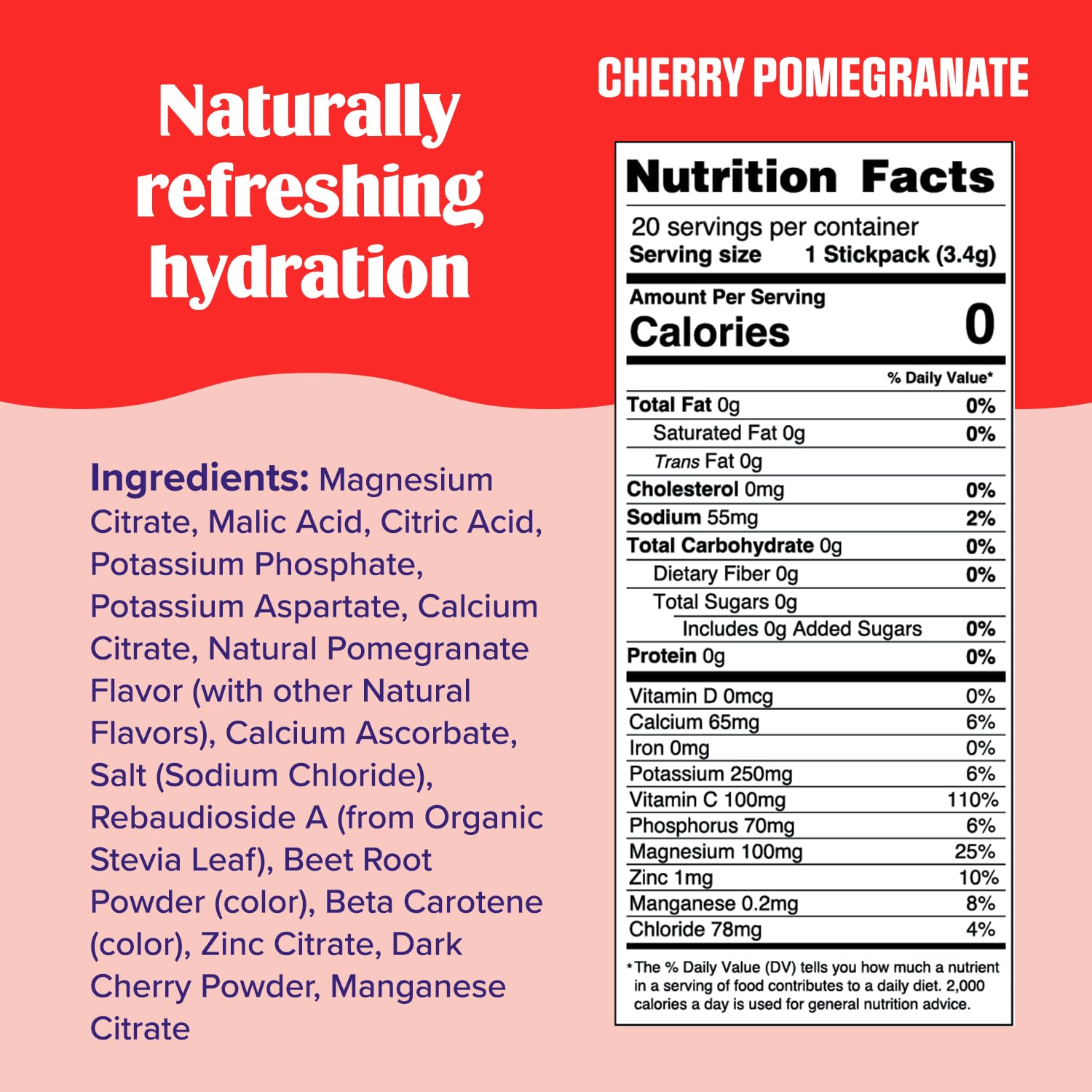 Ultima Replenisher Daily Electrolyte Drink Mix – Cherry Pomegranate, 20 Stickpacks Ultima Replenisher