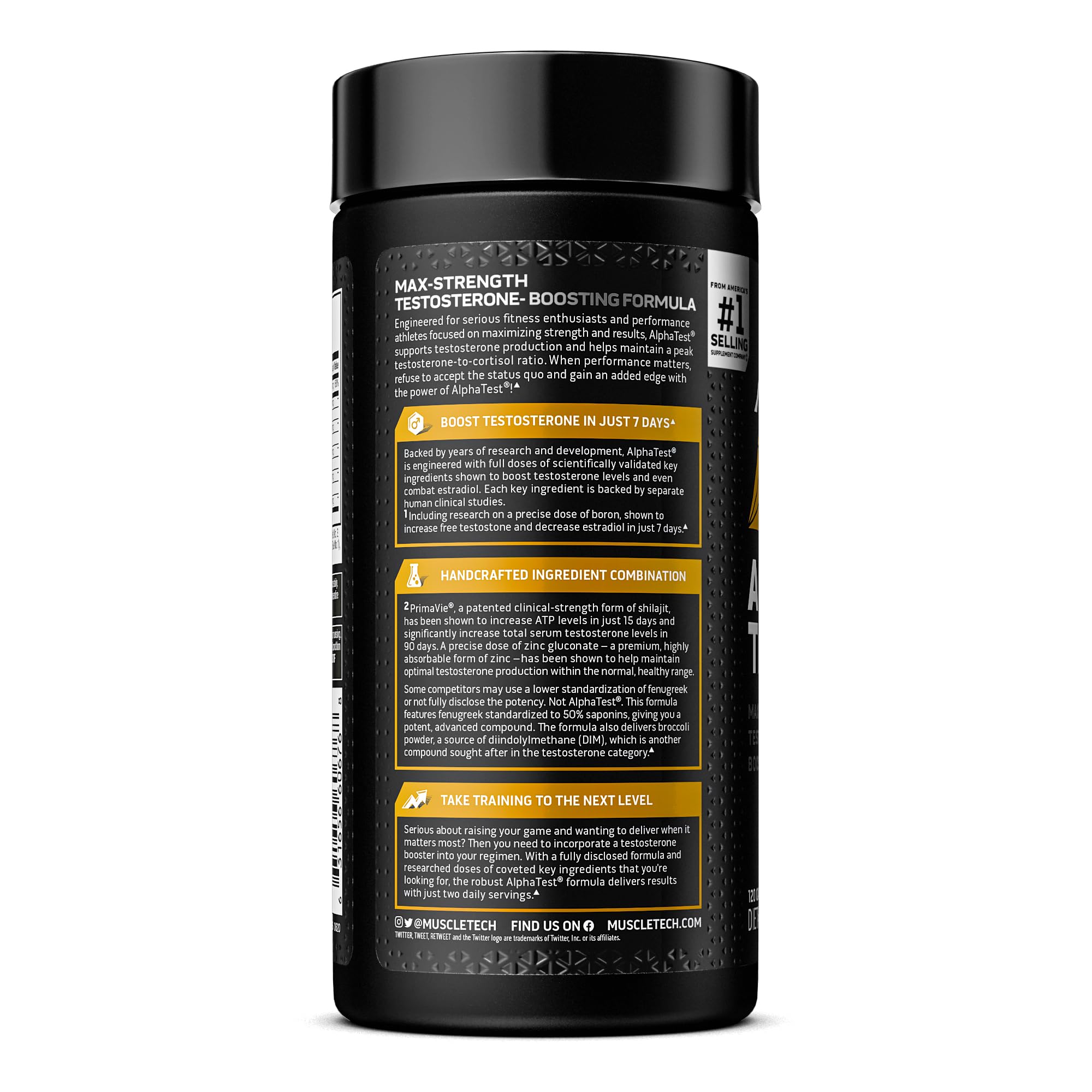 Testosterone Booster for Men, MuscleTech AlphaTest, Tribulus Terrestris & Boron Suppleme