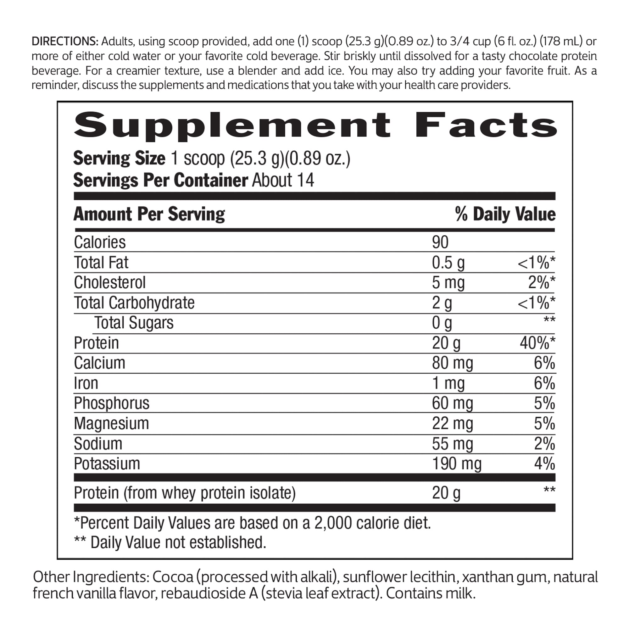 Biochem 100% Whey Sugar-Free Chocolate 20g, 12.5oz, Certified Vegetarian, Certified Glut Biochem