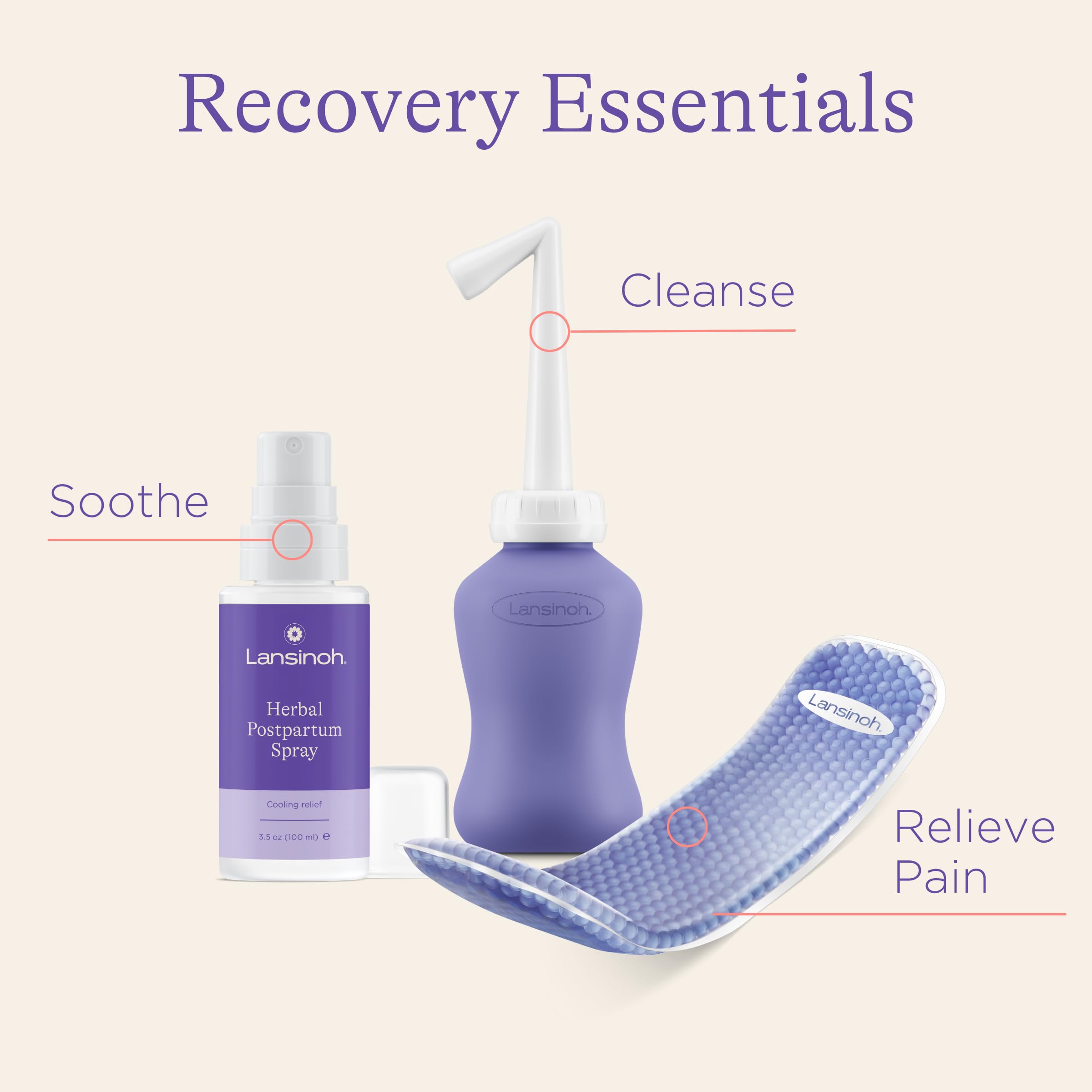 Lansinoh Postpartum Essentials Recovery Bundle, Postpartum Care Kit