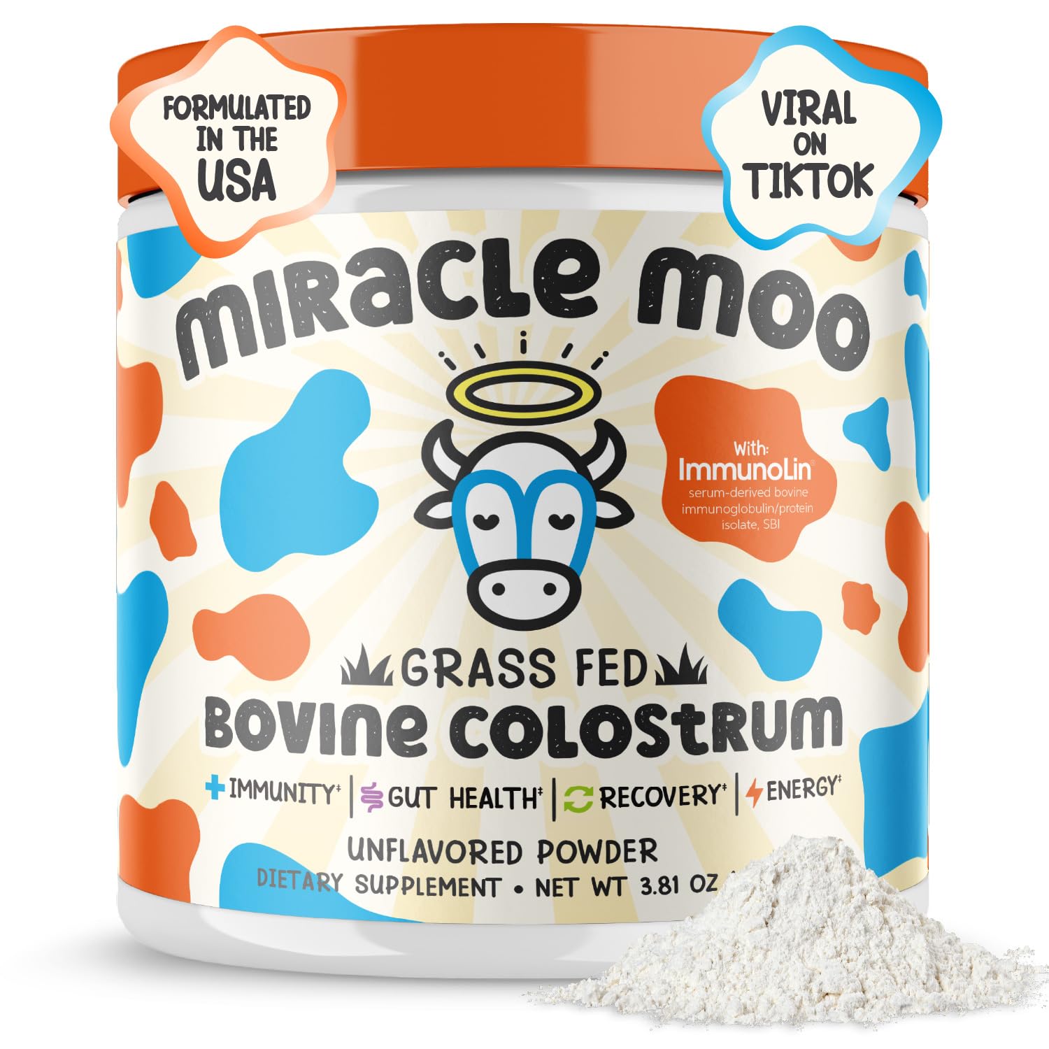 Colostrum Supplement for Gut Health, Hair Growth, Beauty and Immune Miracle Moo