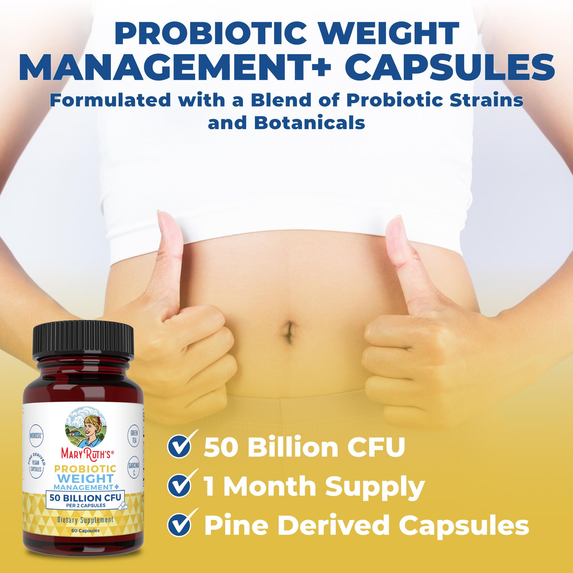 MaryRuth's Probiotics Capsule for Women & Men | Weight Management | Digestive & Gut Health MaryRuth Organics