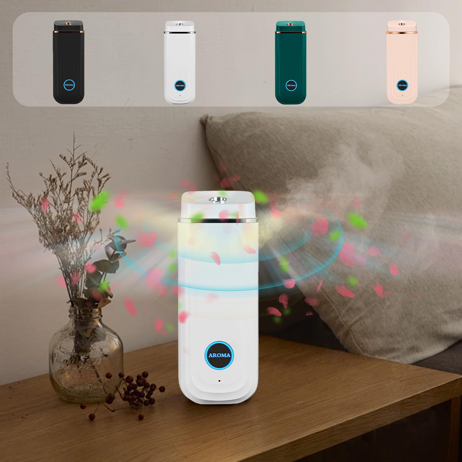 Sentmoon Essential Oil Diffusers for Home, Portable Rechargeable Aroma Humidifier with 3-Level Mode Sentmoon