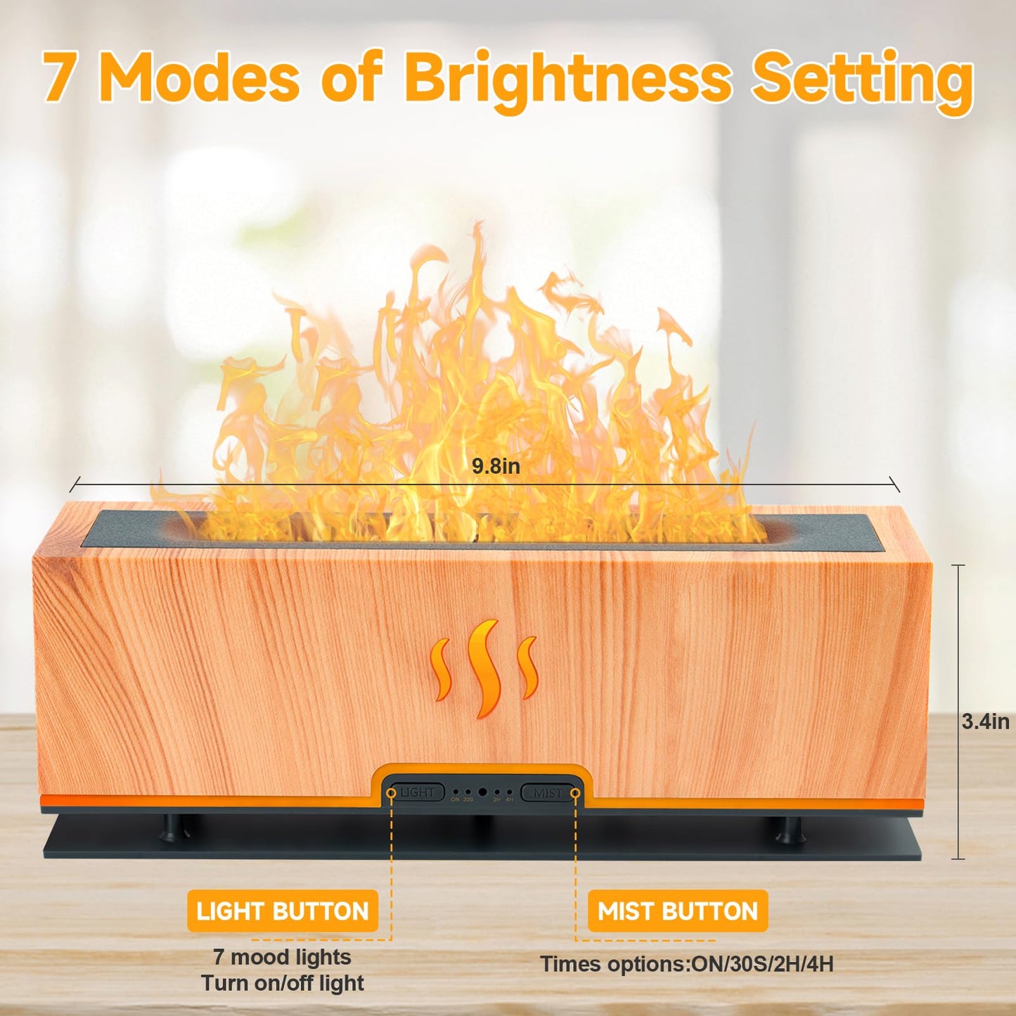 WENPHONE Upgraded 7 Color Essential Oil Diffusers, Flame Air Aroma Diffuser Humidifier, 200ml