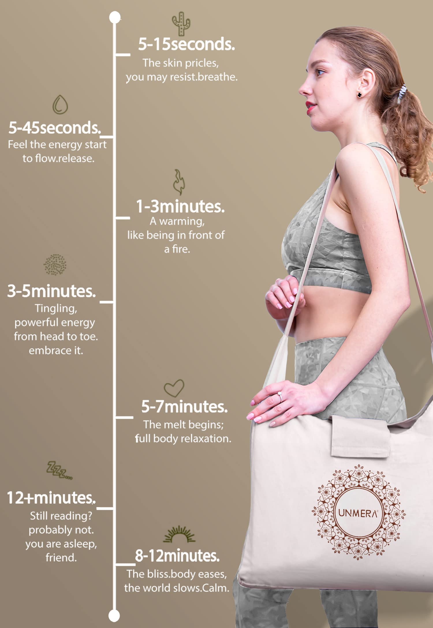 UNMERA Acupressure Mat and Pillow Set,Natural Premium Linen & Coconut Fiber Filling UNMERA