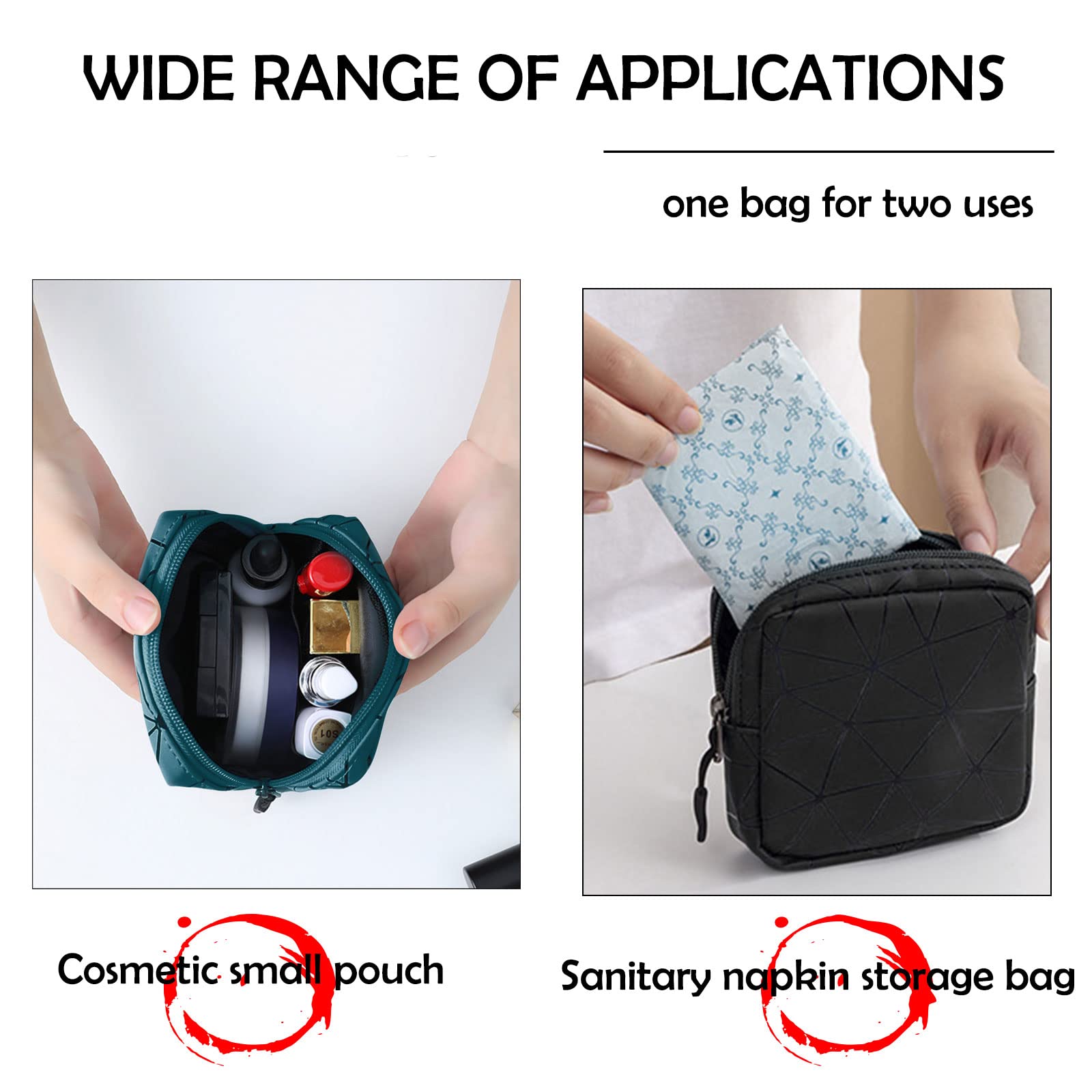 CCLEOOCOO Sanitary Napkin Storage Bag,Leather Waterproof Feminine First Period Bag with Zipper CCLEOOCOO