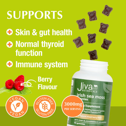 Jiva Botanicals - Irish Sea Moss Gummies with Bladderwrack & Burdock Root 3000mg
