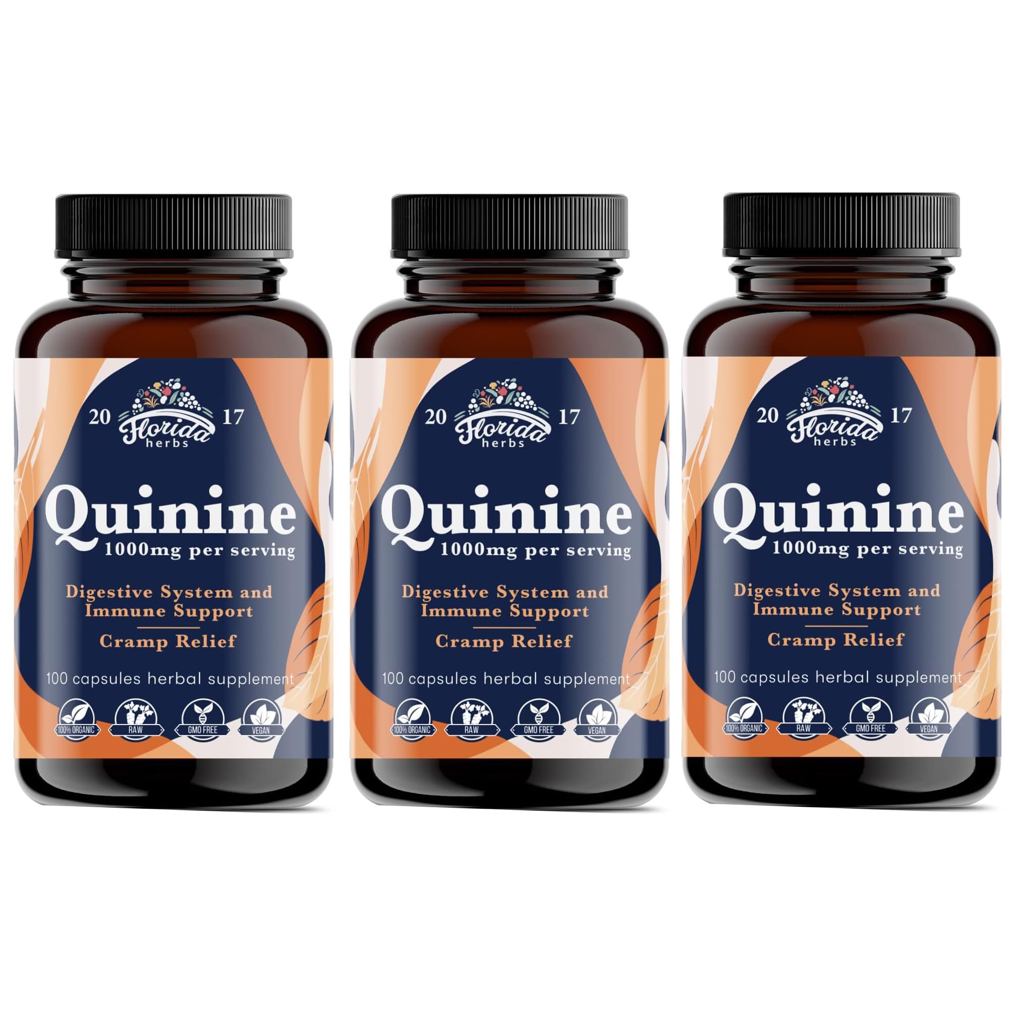 Leg Cramps Support Organic Pills - 1000 mg - Quinine Tablets for Cramp Defense 