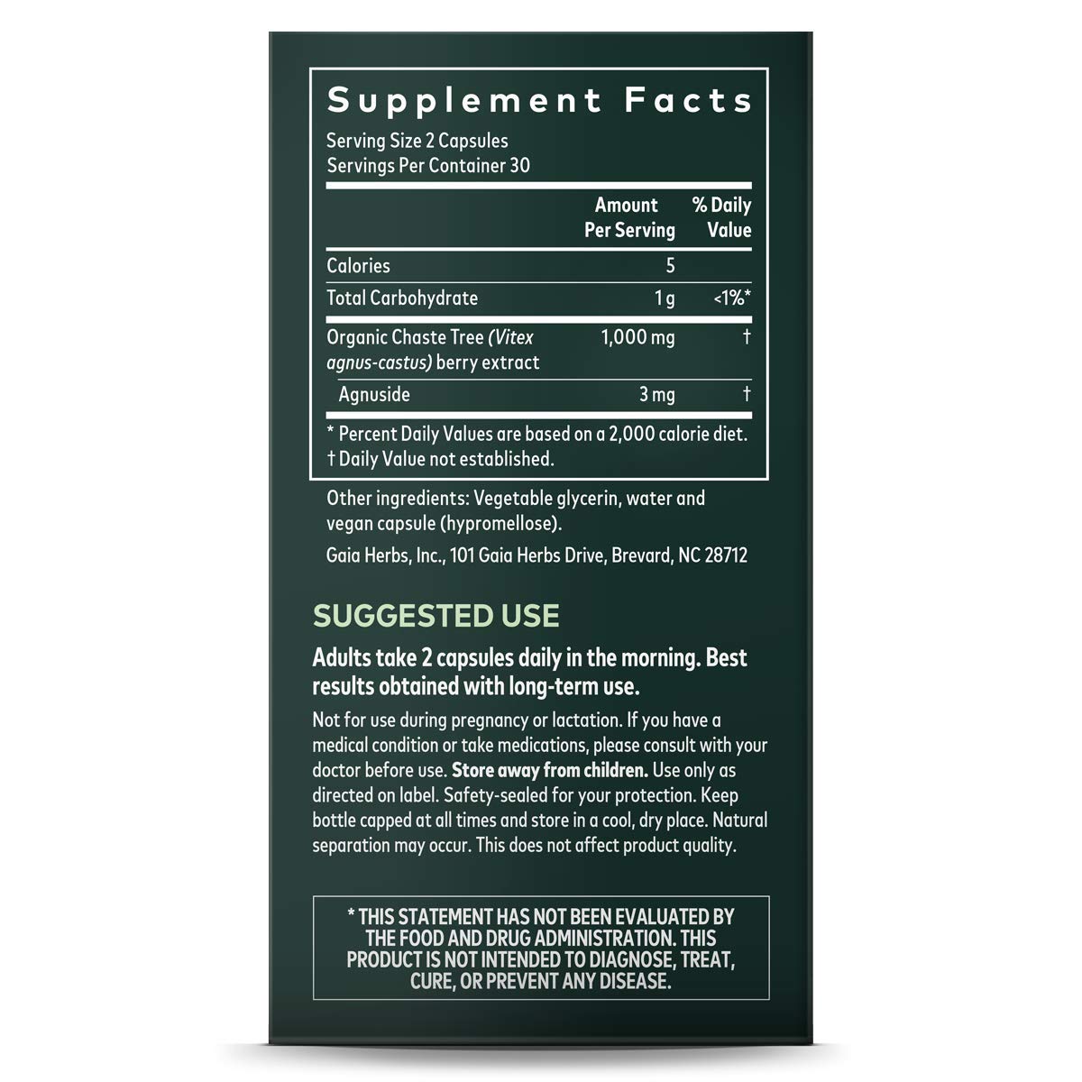 Gaia Herbs Vitex Berry, Chasteberry, Hormone Balance for Women, Vegan Liquid Capsules, 60 Count Gaia Herbs