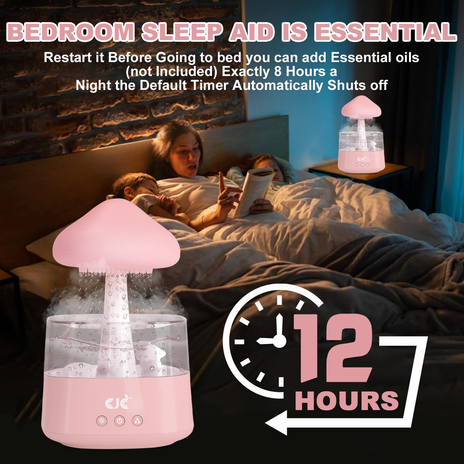 Humidifiers for Bedroom, 7 Color-Changing Led Night Lights, Aromatherapy Essential Oil cjc