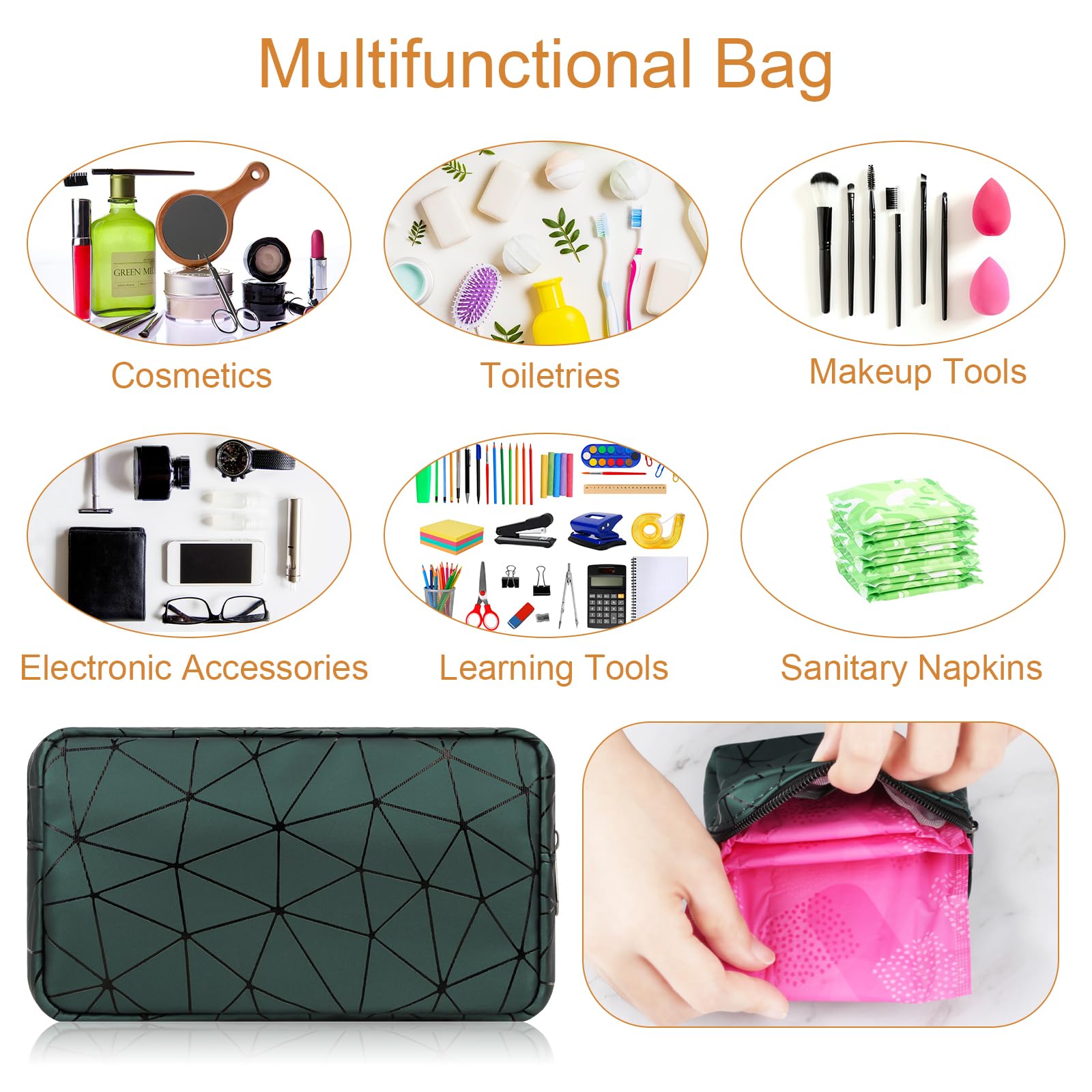 Likesing Sanitary Napkin Storage Bag, Leather First Period Kit for Girls 9-12, Portable Tampon Menstrual Likesing