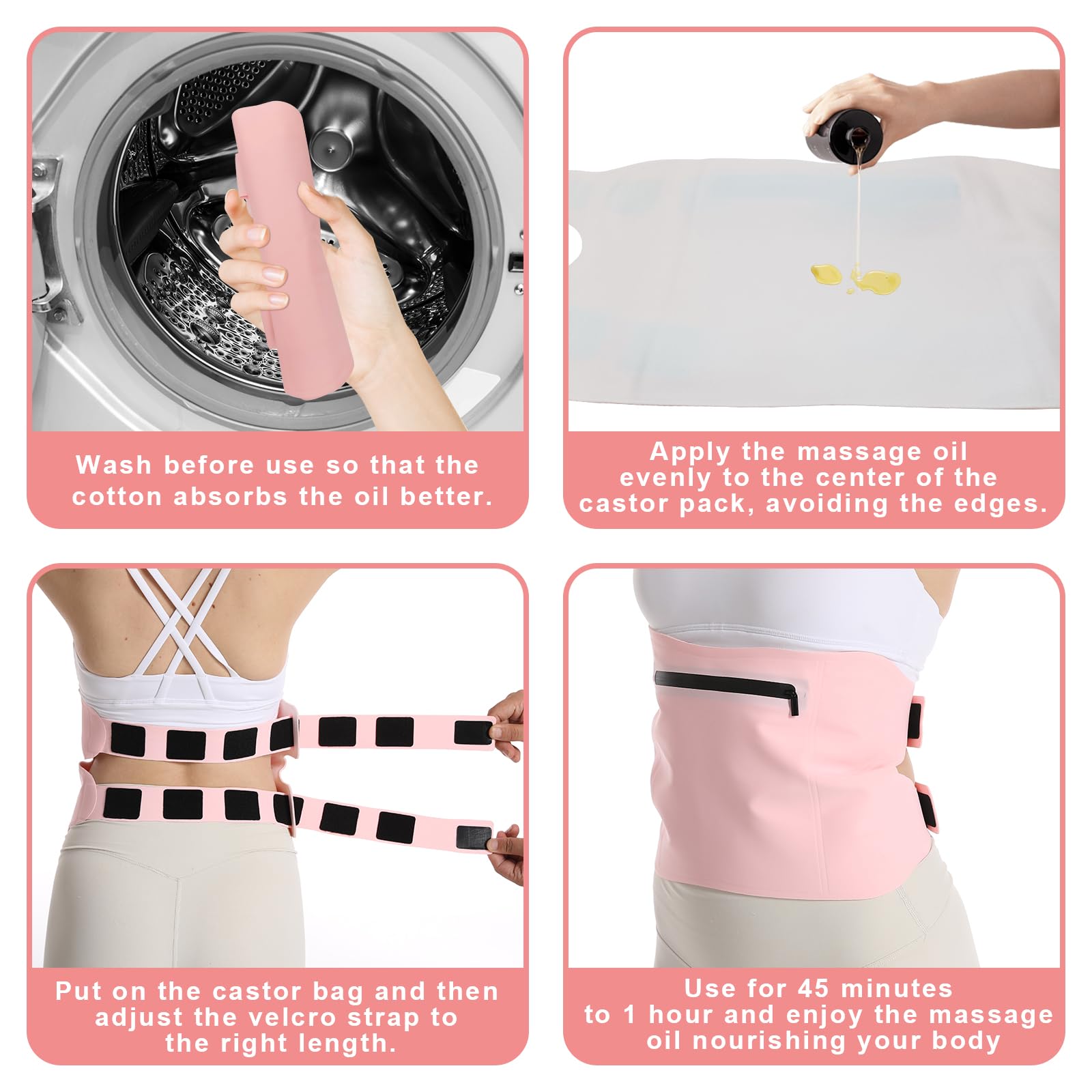 YEEYAA 2 Pcs Castor Oil Pack, Castor Oil Pack Wrap Plus Size for Waist and Neck YEEYAA