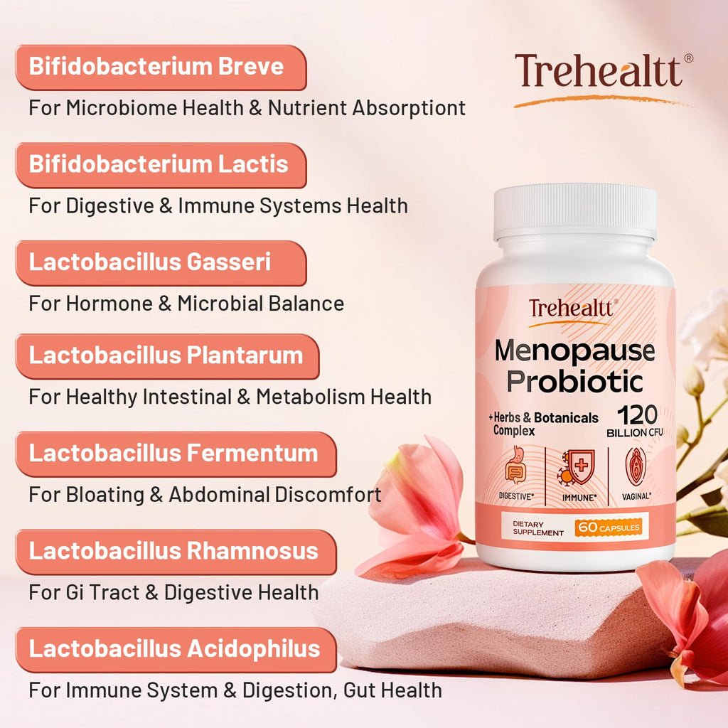 Menopause supplements for women, 120 Billion CFU Probiotic, 13-in-1 Herbs & Botanicals Complex