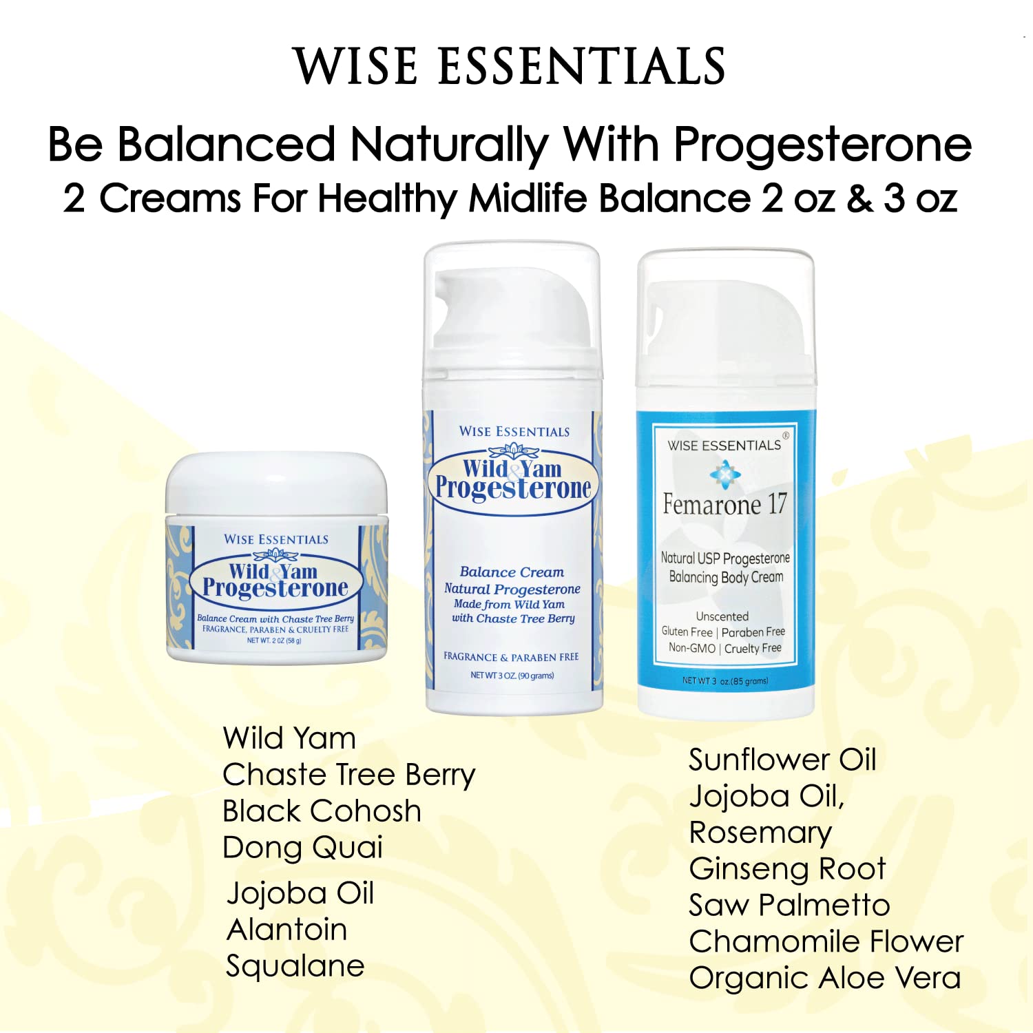 Progesterone Cream for Women Paraben Free - Bioidentical Progesterone Balance Body Cream Wise Essentials