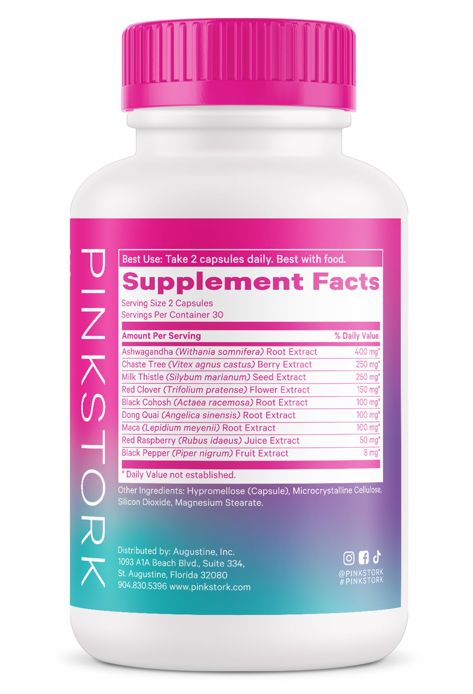 Pink Stork Menopause Supplements for Women - 9 Clinically-Studied Herbs for Perimenopause Pink Stork