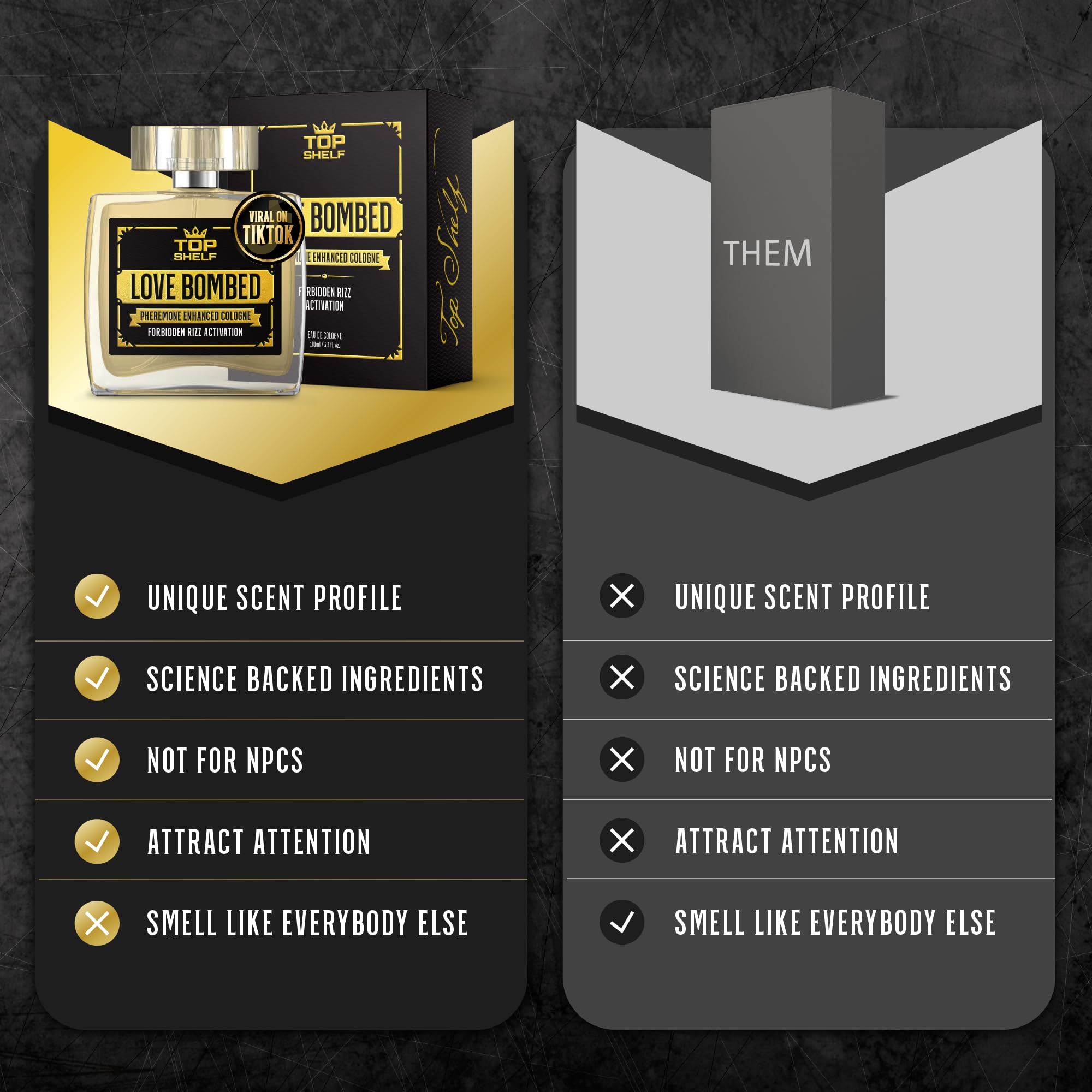 Join Top Shelf Grind Love Bombed - Pheromone Cologne for Men | Bold Attraction