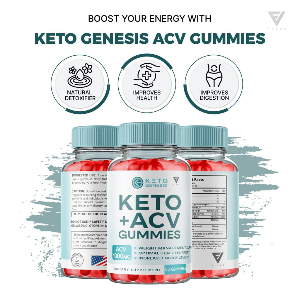 Keto Genesis Keto ACV Gummies Advanced Weight Loss, Ketogenesis Keto + ACV 1000MG