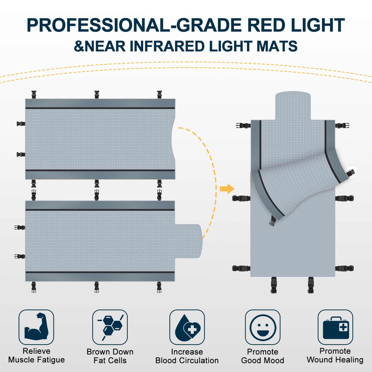 Red Light Therapy for Body - Full Body Red Light Therapy Mat, 71.0x33.33in, 2570Pcs Kaoudt