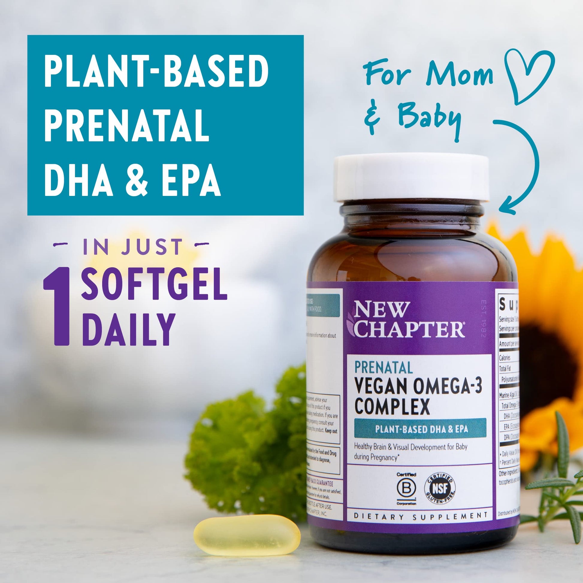New Chapter Vegan Prenatal DHA, EPA, and DPA Supplement- Prenatal Vegan Omega-3 New Chapter