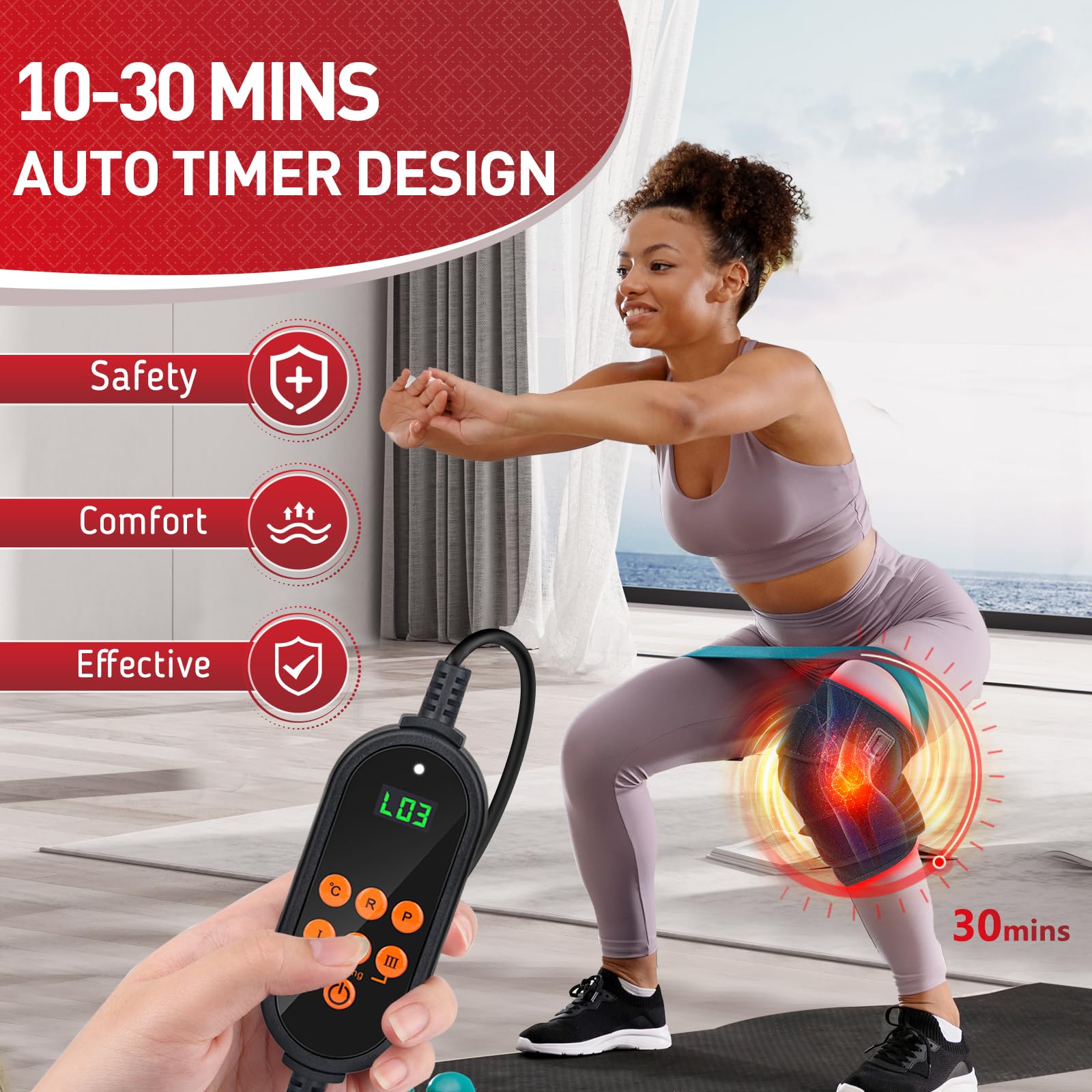 Red Light Therapy for Knee, 660nm Red Light and 850nm Near Infrared Light Therapy Device Rikimxin