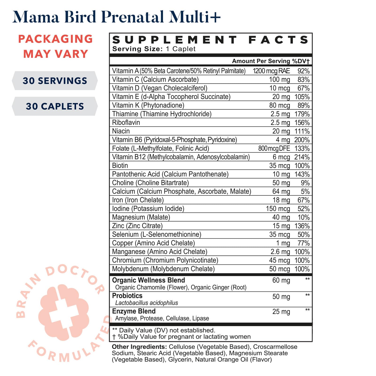 Best Nest Wellness Mama Bird Prenatal Vitamin, Methylated Prenatal Vitamins Best Nest Wellness