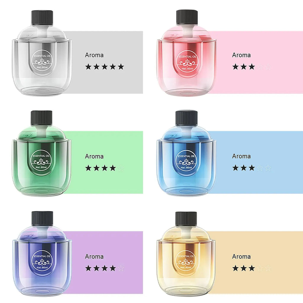 Mini Essential Oil Diffuser, Ultrasonic Mist Air Fresheners for Home with 80 ml Lavender Essential Oils DIUFJAG