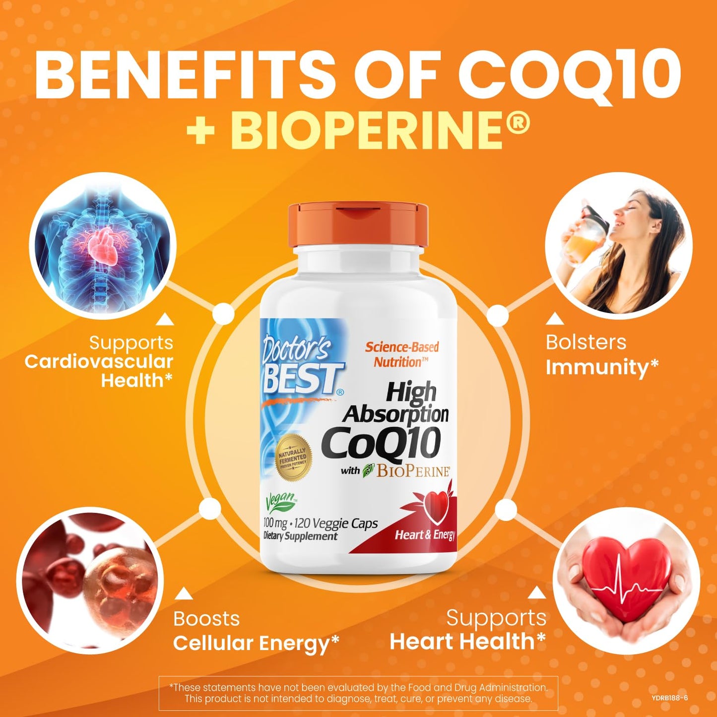 Doctor's Best High Absorption CoQ10 with Bioperine, Heart Health & Energy Production