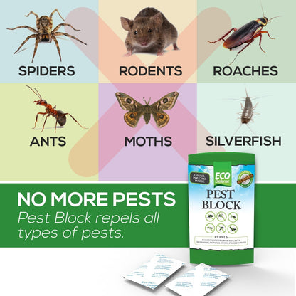 Eco Defense Pest Control Pouches - All Natural - Repels Rodents, Spiders