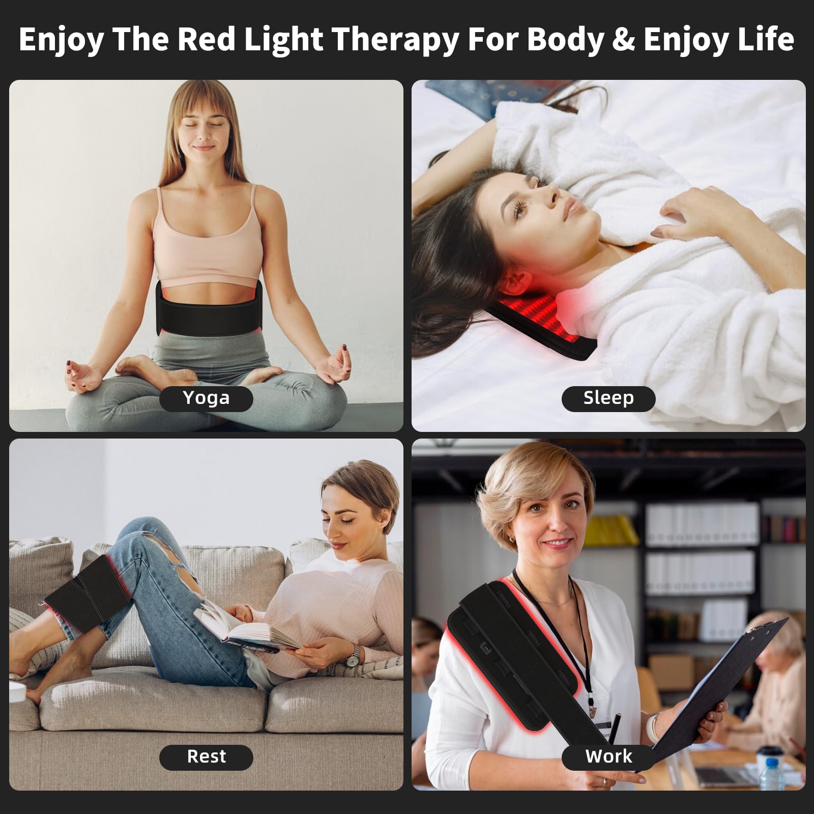 Red Light Therapy Belt, Infrared Light Therapy Wrap, 384PCS Red Light &Infrared Light HaSoCare