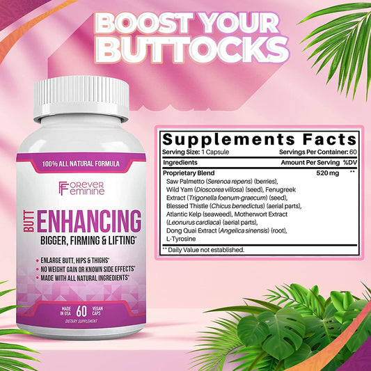 Forever Feminine Premium Butt Enhancement Pills - Booty Enlargement Pills - Shape