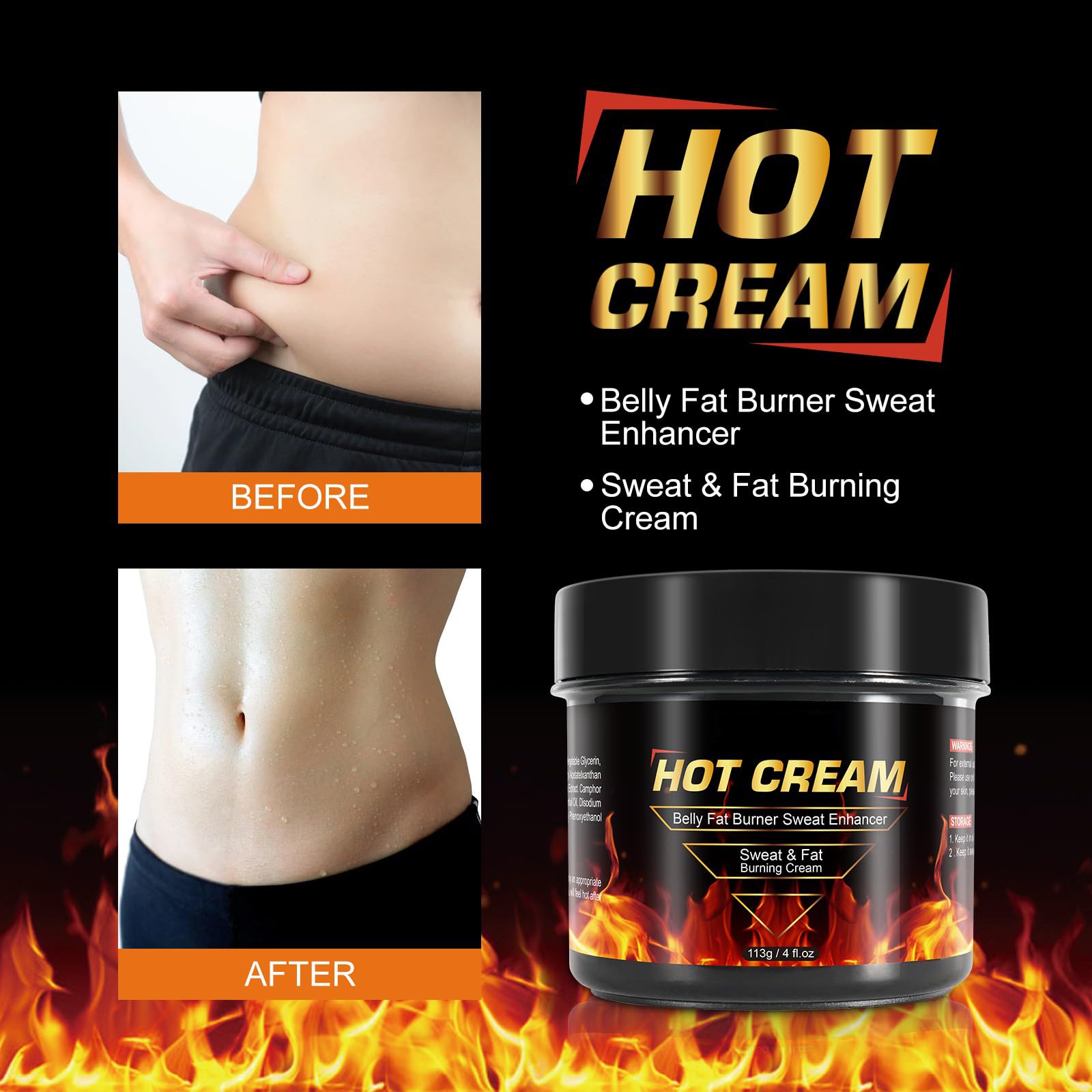 REBODUM Hot Sweat Cream, Fat Burning Cream for Belly Natural Weight Loss Cream Weight Loss REBODUM