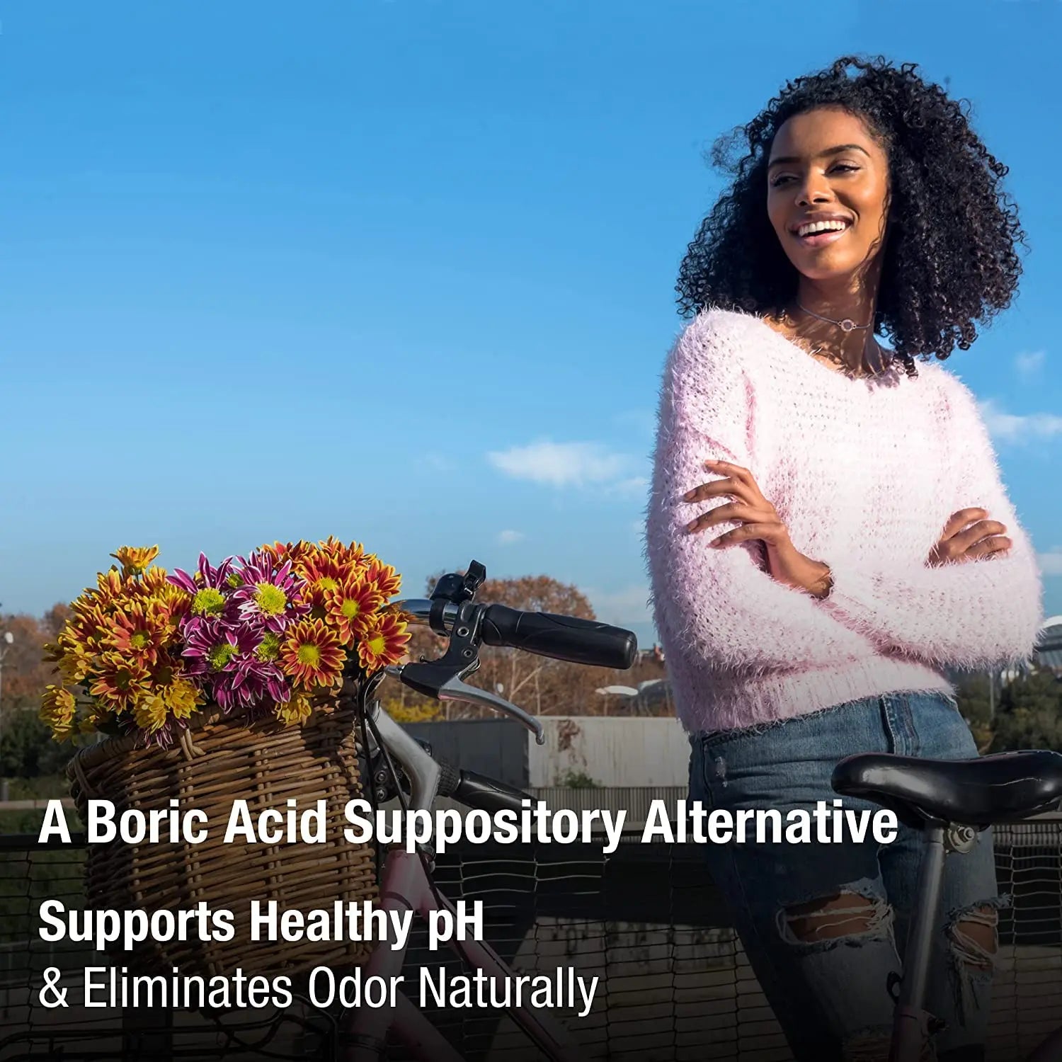 vH essentials Vaginal Odor Treatment with Vitamin C, Boric Acid Suppositories Alternative vH essentials