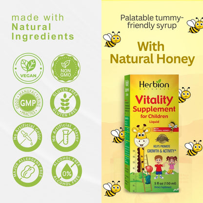 Herbion Naturals Vitality Supplement Syrup for Children, Promotes Growth and Appetite