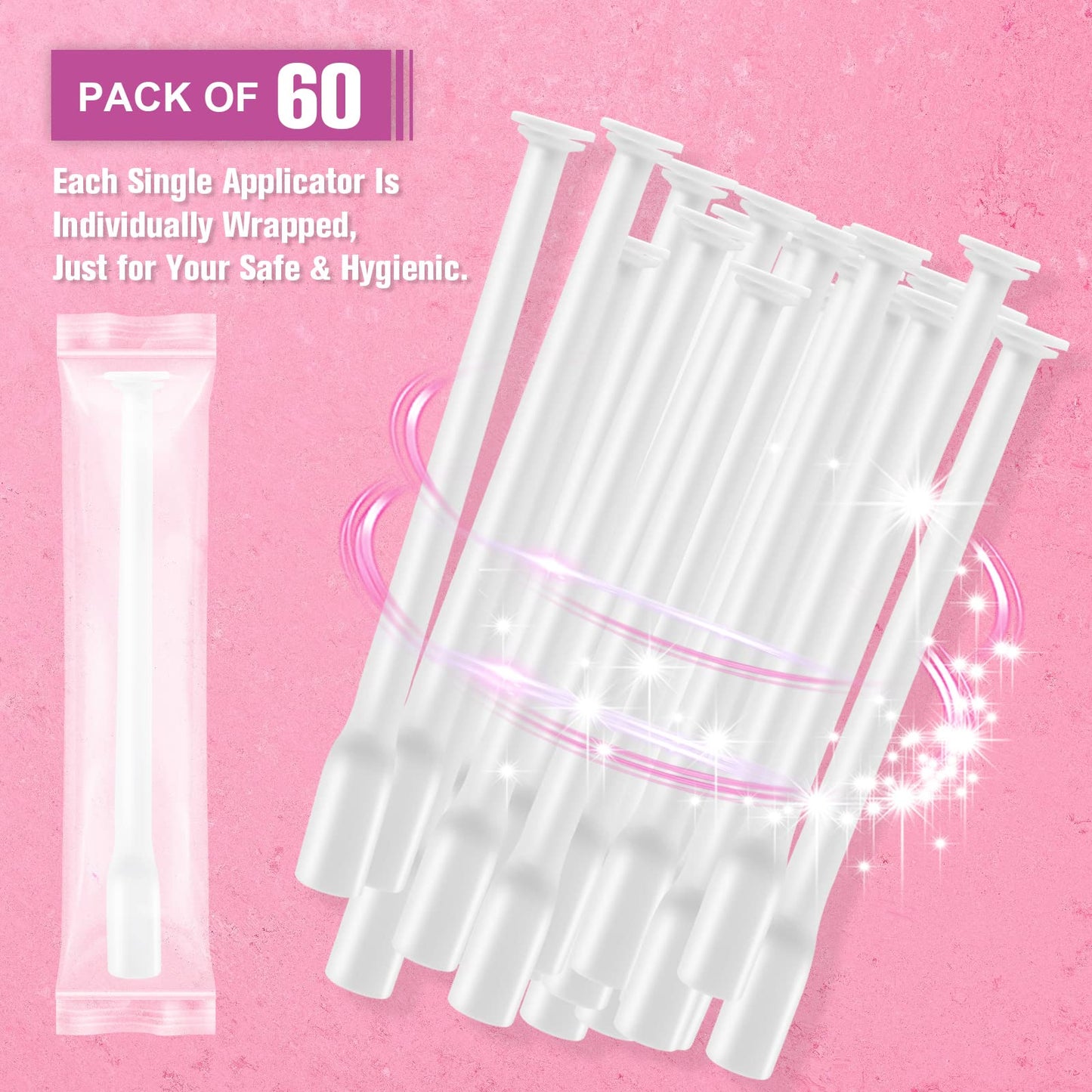 (60 Counts) Nieteyrue Suppository Applicator for Women Fit to Size 00 Cap-sules Soft Tip Auxiliary Tool