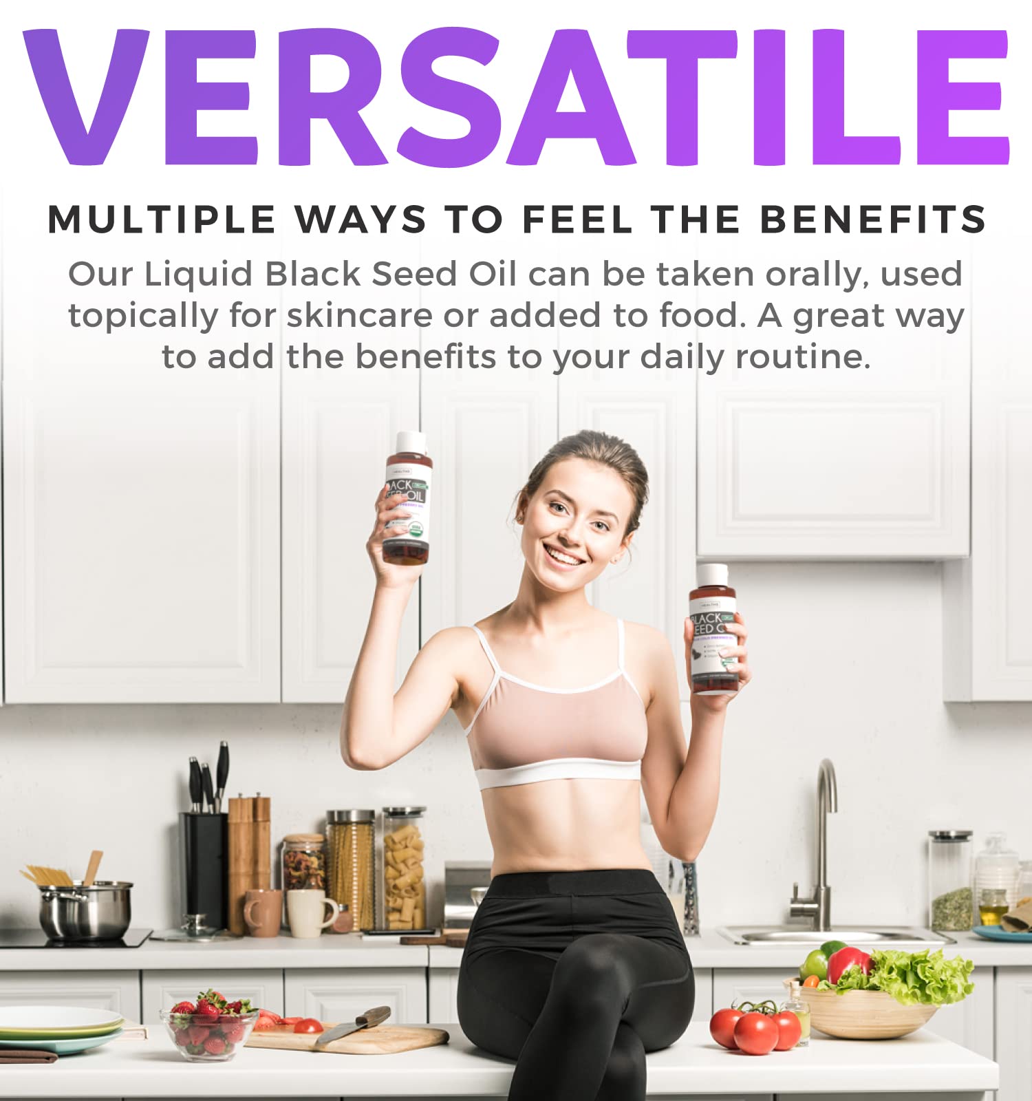 USDA Organic Black Cumin Seed Oil Liquid (8 fl oz) Premium Cold-Pressed Nigella Sativa Healths Harmony