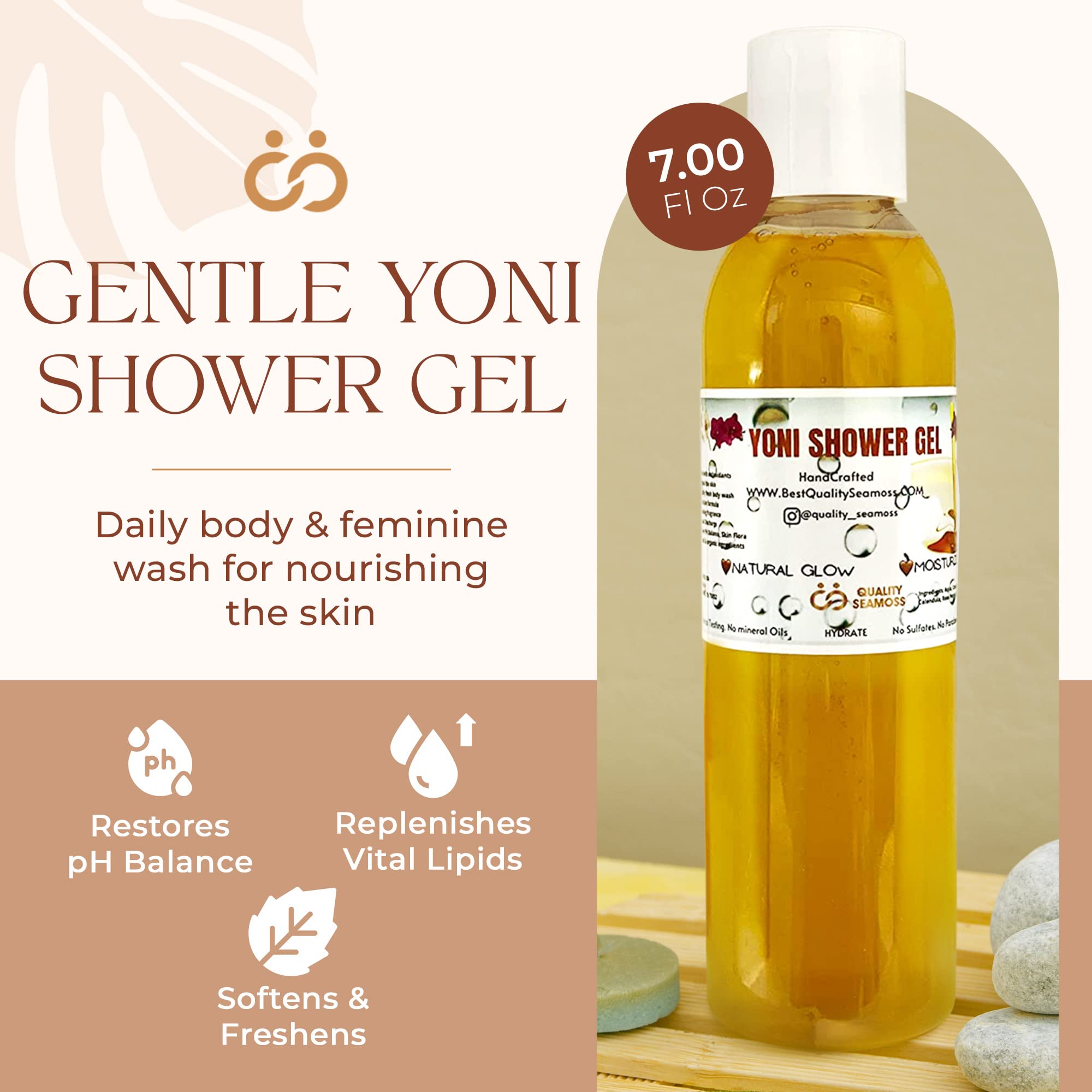 Ph Balance Feminine Wash - Vee Health & Yoni Wash Shower Gel- Use with Yoni Oil. Moisturizing Calendula Quality Seamoss and Yoni Oil