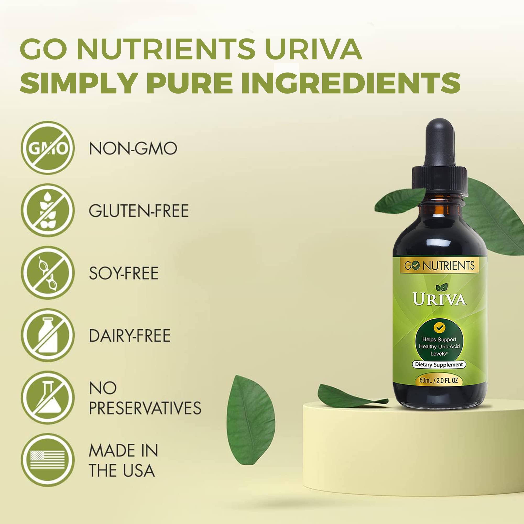 Go Nutrients Uriva Advanced Uric Acid Flush Cleanse with Tart Cherry Extract Celery Seed Extract Turmeric Go Nutrients