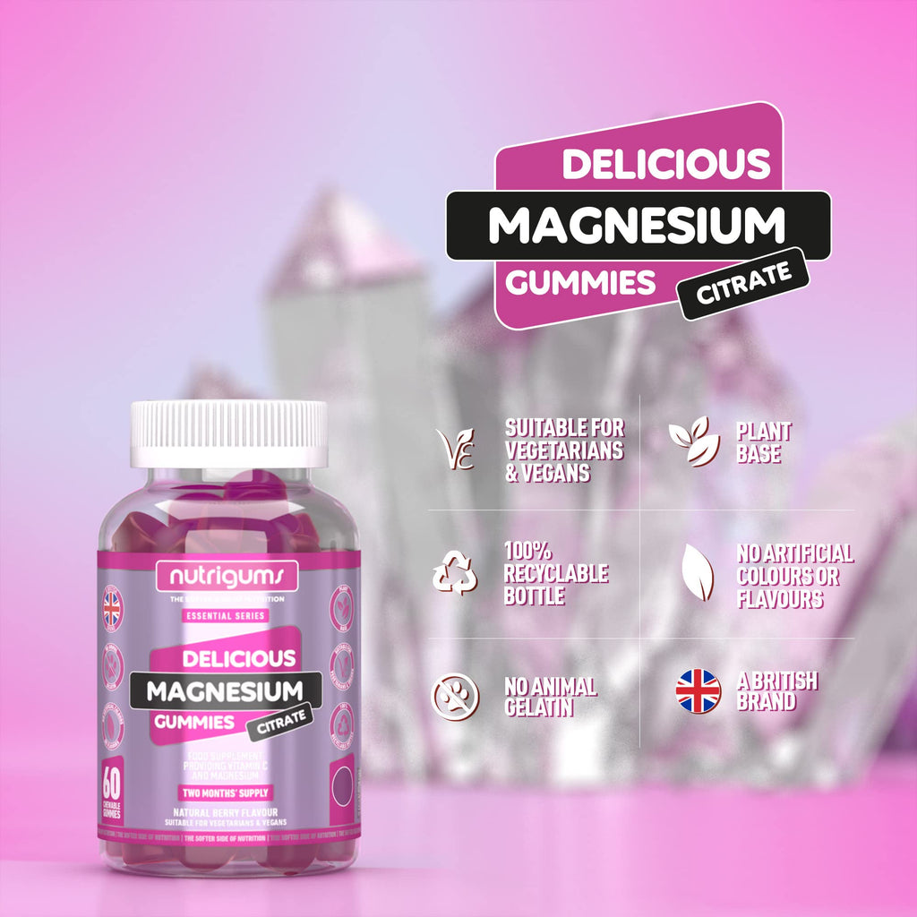 Magnesium Citrate 1250mg & Vitamin C Gummy | Mixed Berry Flavour | 60 Vegan Gummies